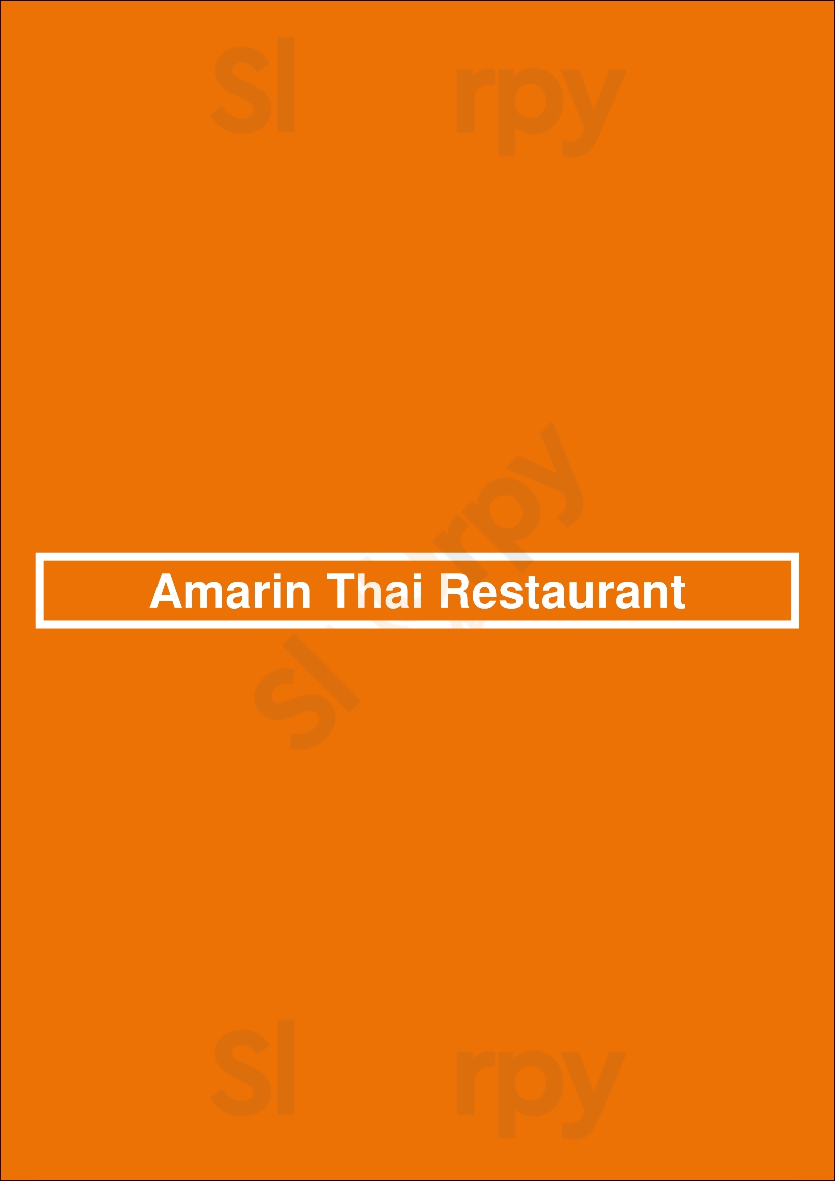 Amarin Thai Restaurant San Diego Menu - 1