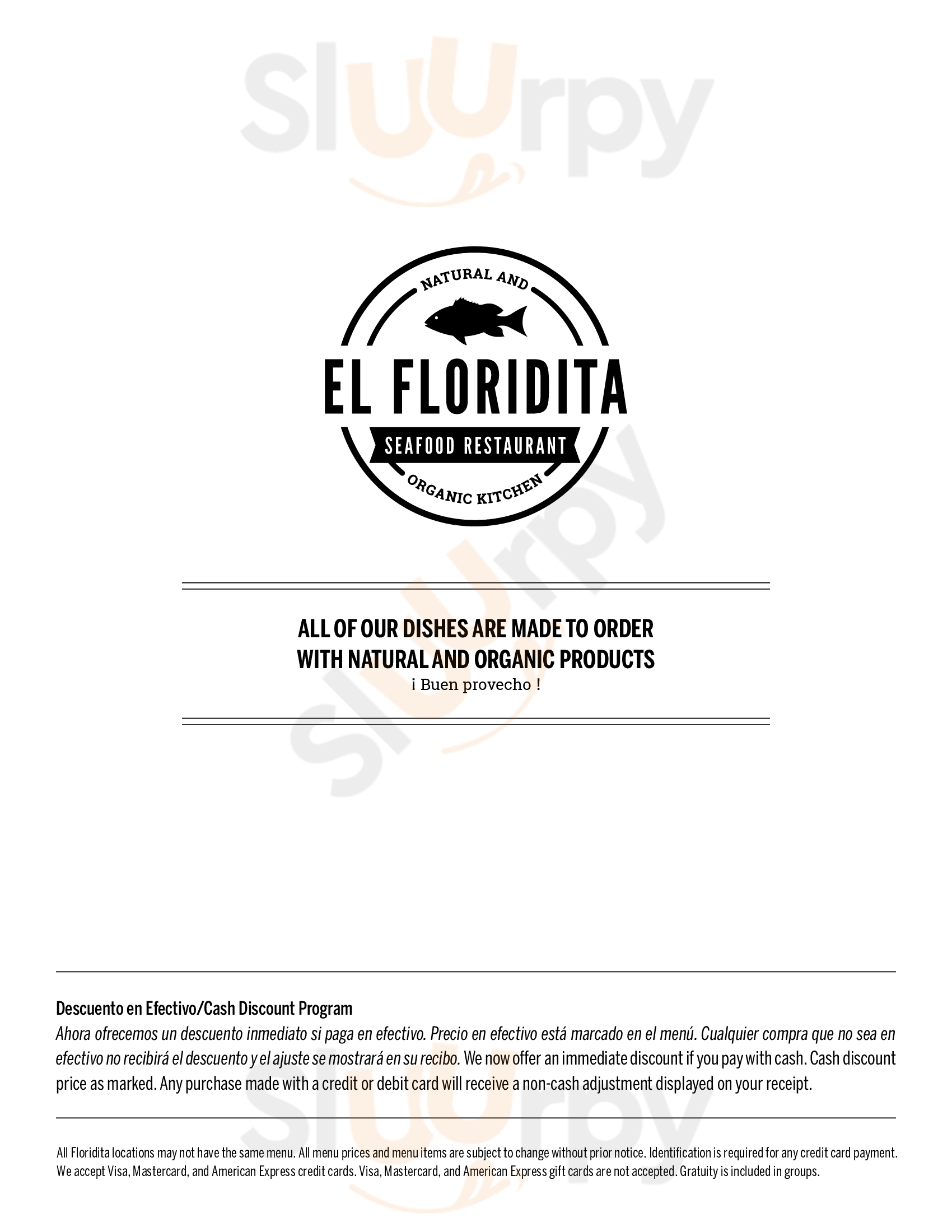 Main Menu - El Floridita Seafood Restaurant - Bird Road