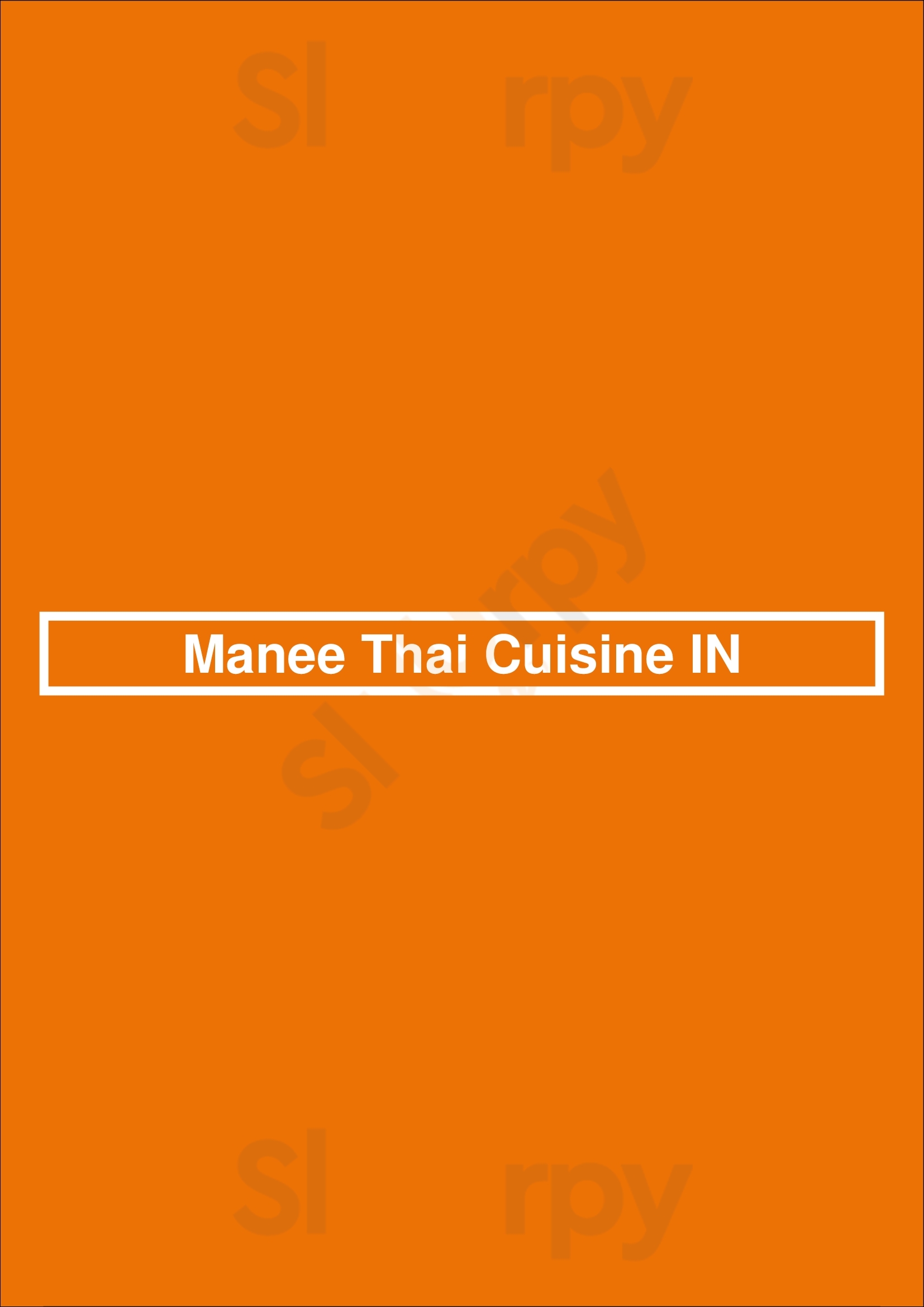 Manee Thai Cuisine In Indianapolis Menu - 1
