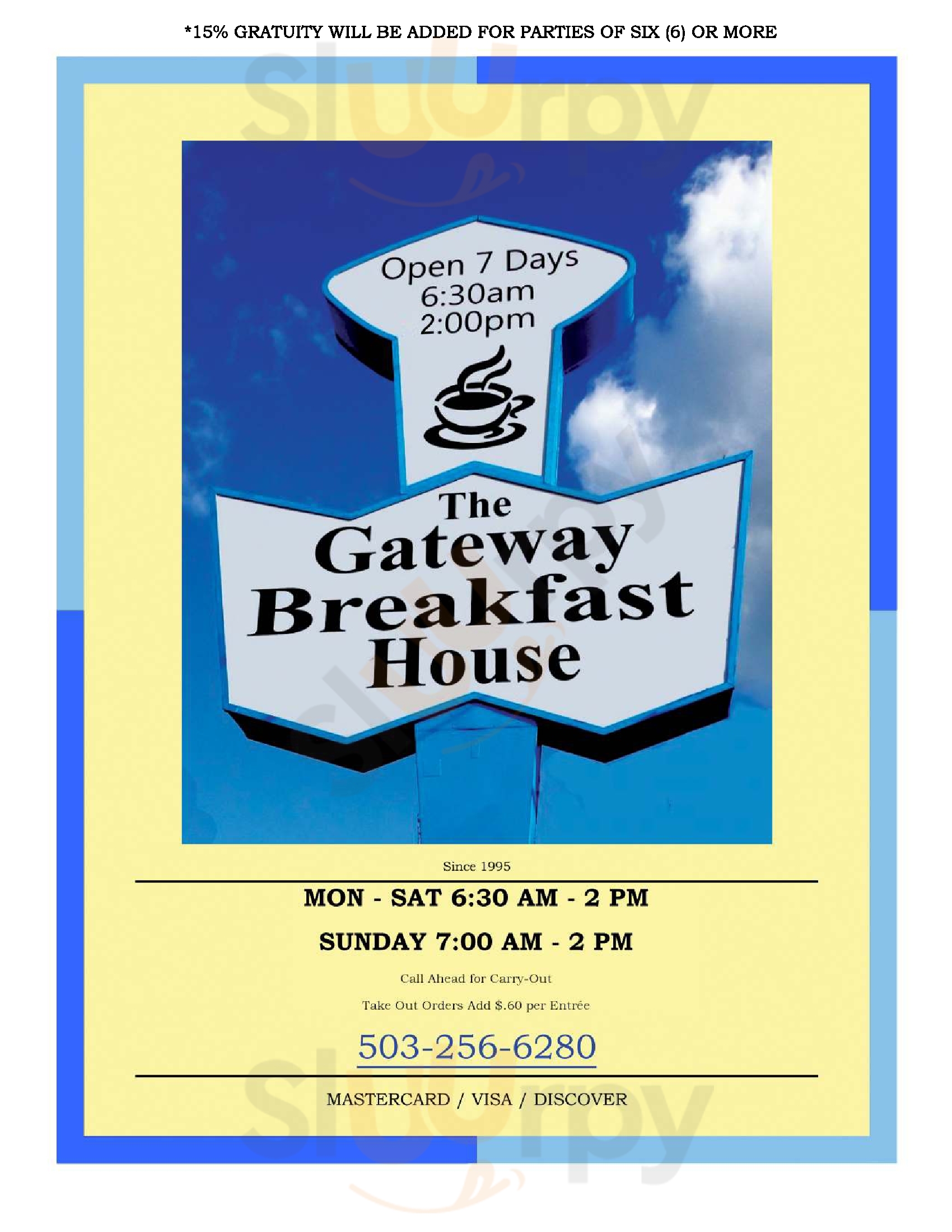 Main Menu - Gateway Breakfast House