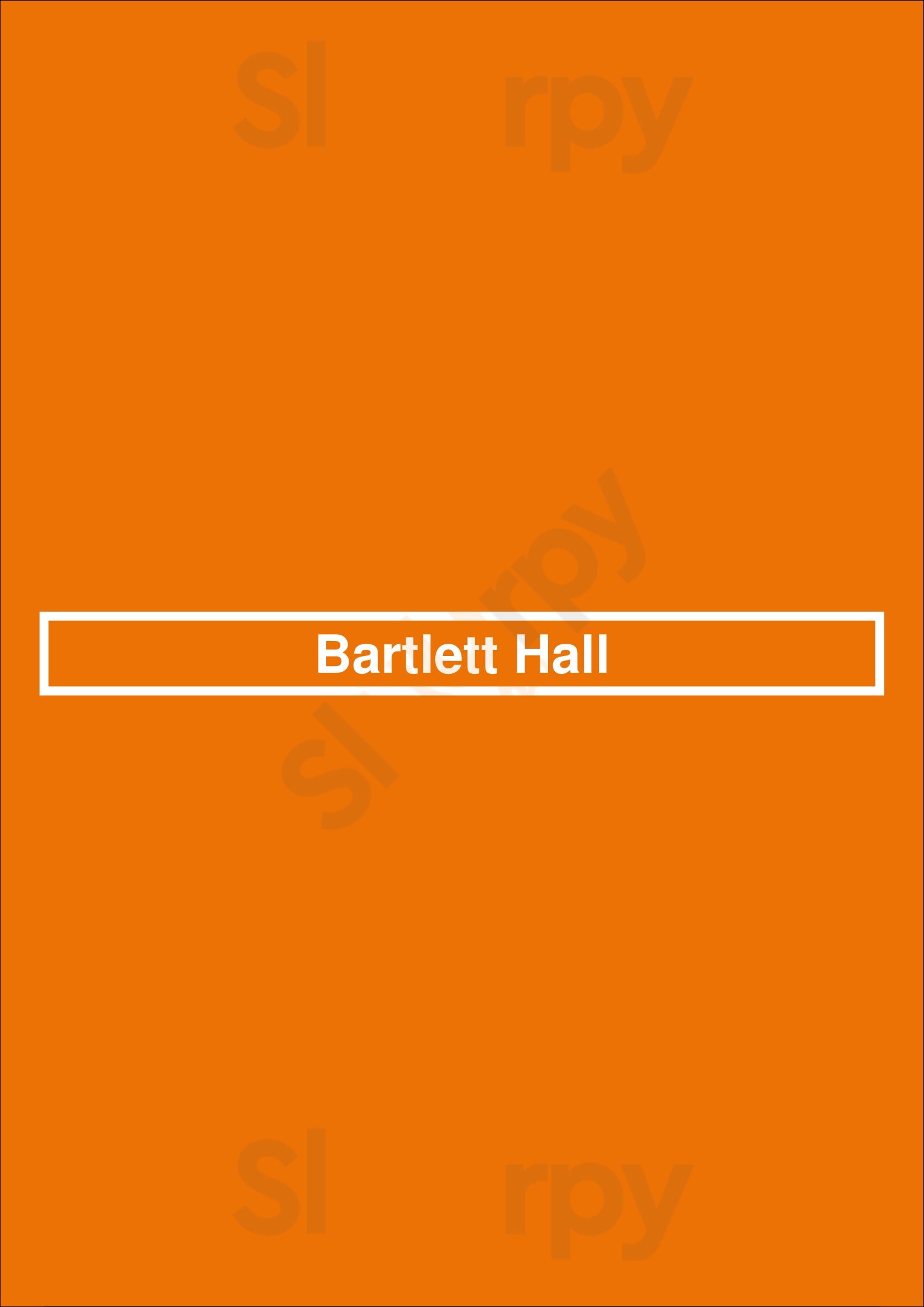 Bartlett Hall San Francisco Menu - 1