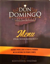 Don Domingo menu