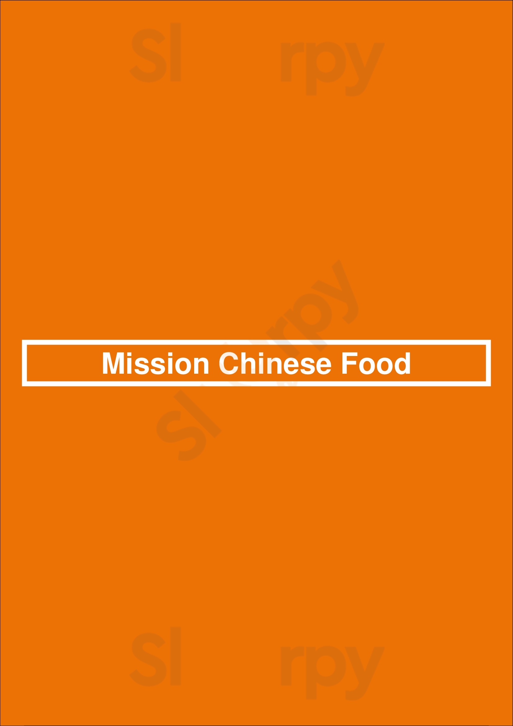 Mission Chinese Food San Francisco Menu - 1