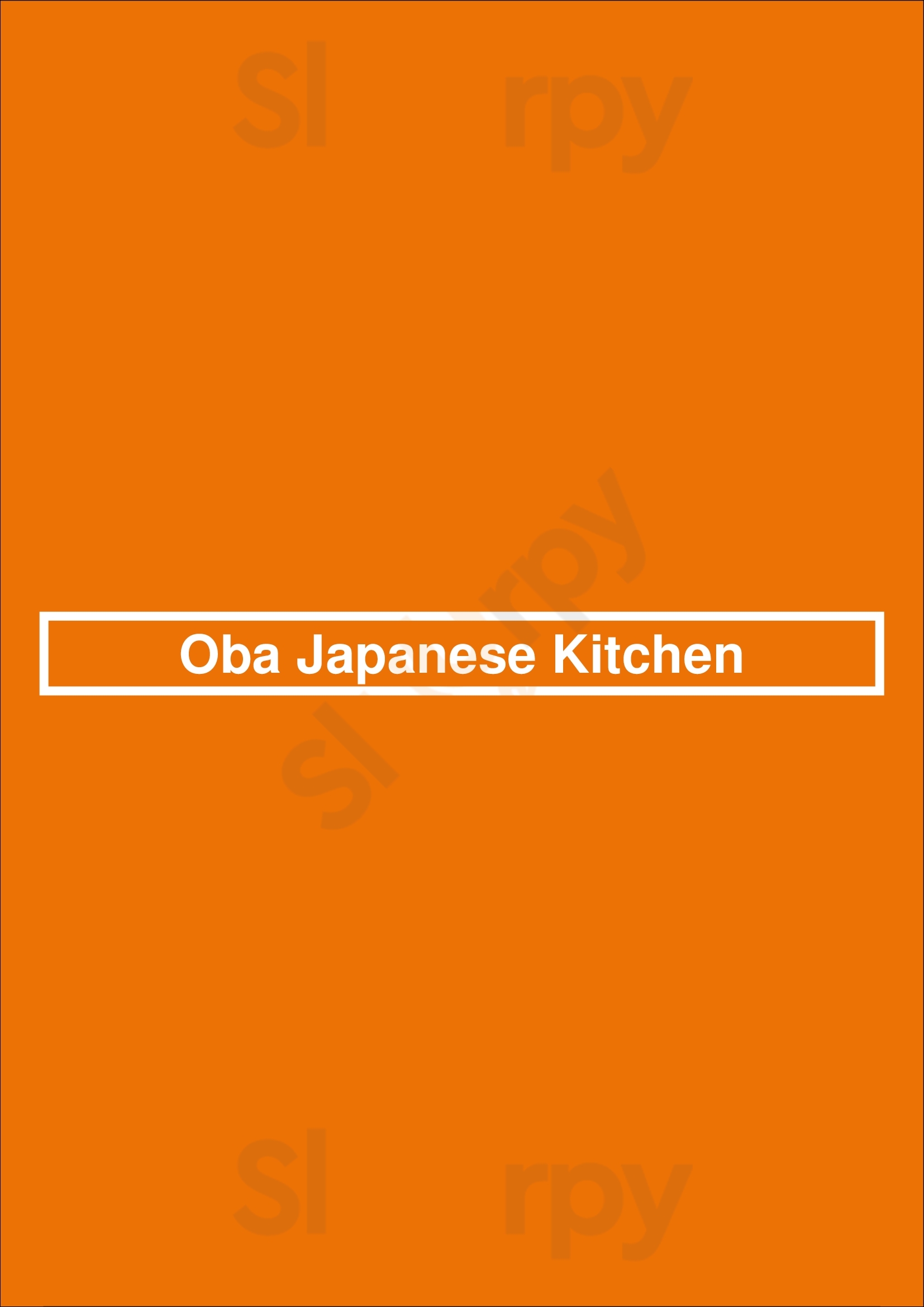 Oba Japanese Kitchen Sacramento Menu - 1