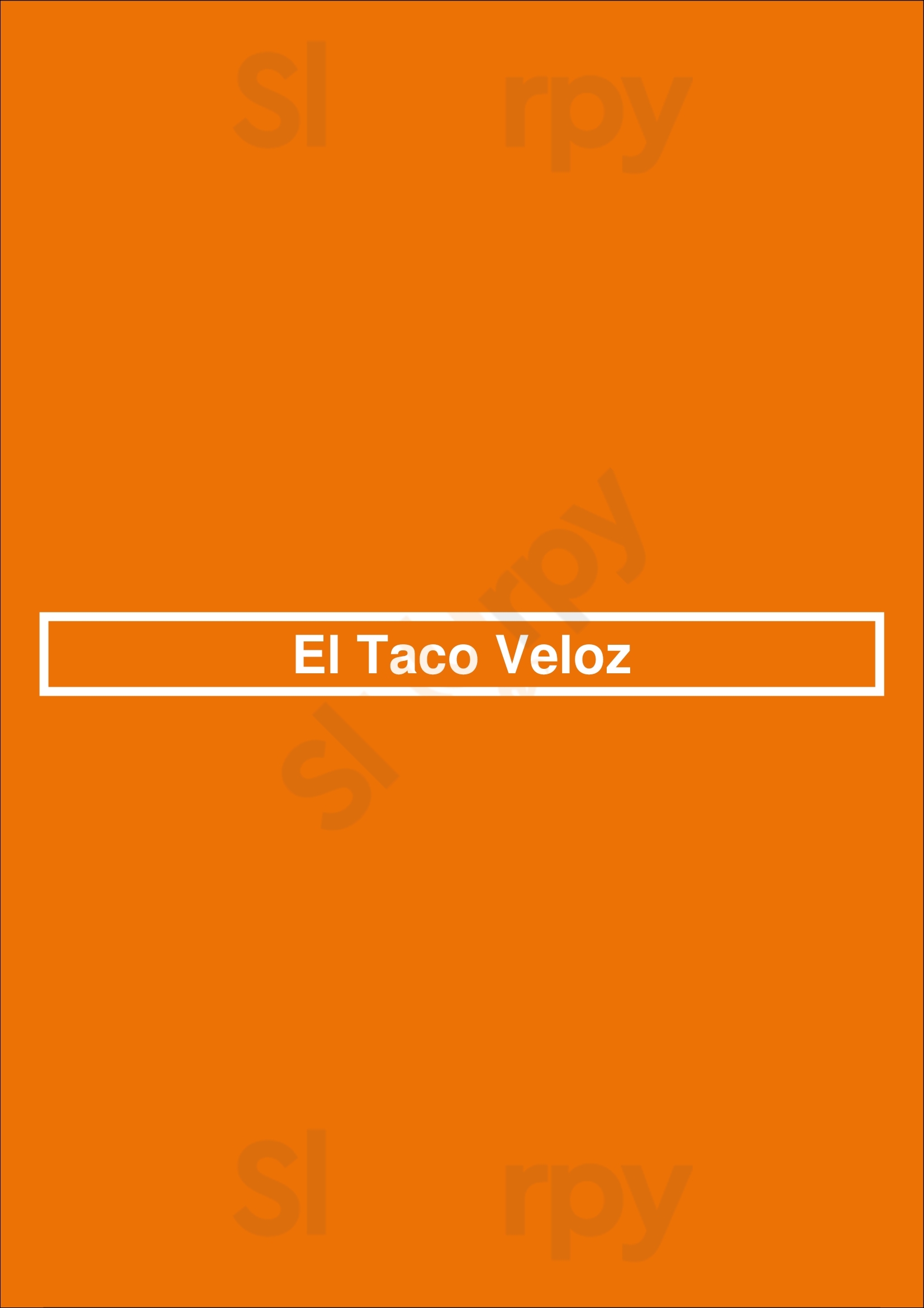 Main Menu - El Taco Veloz