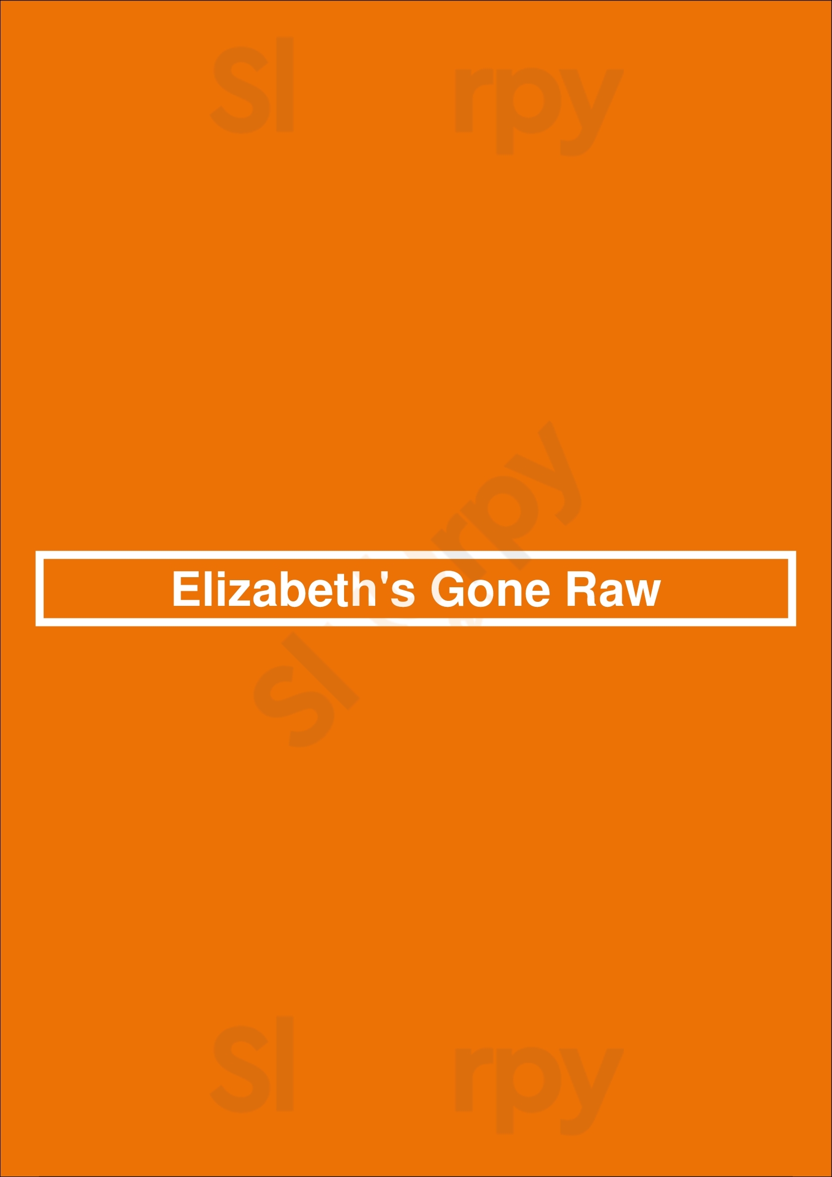 Elizabeth's Gone Raw Washington DC Menu - 1