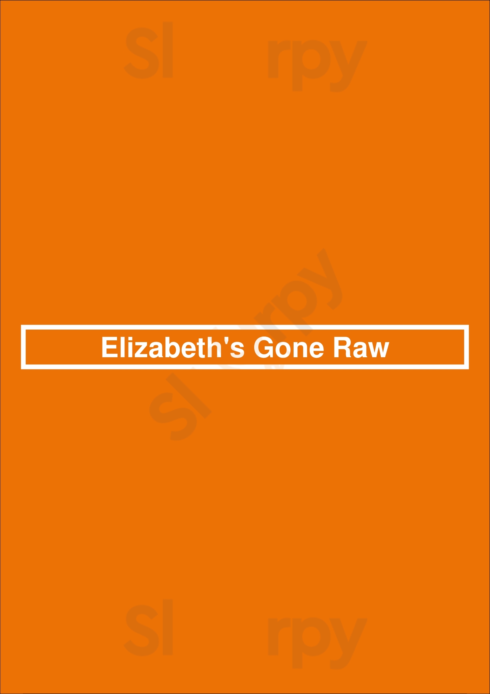 Main Menu - Elizabeth's Gone Raw