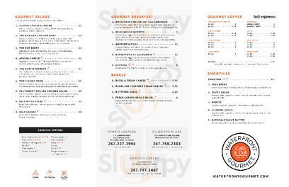 Waterfront Gourmet Cafe & Deli menu