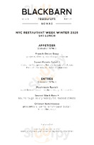 Black Barn menu