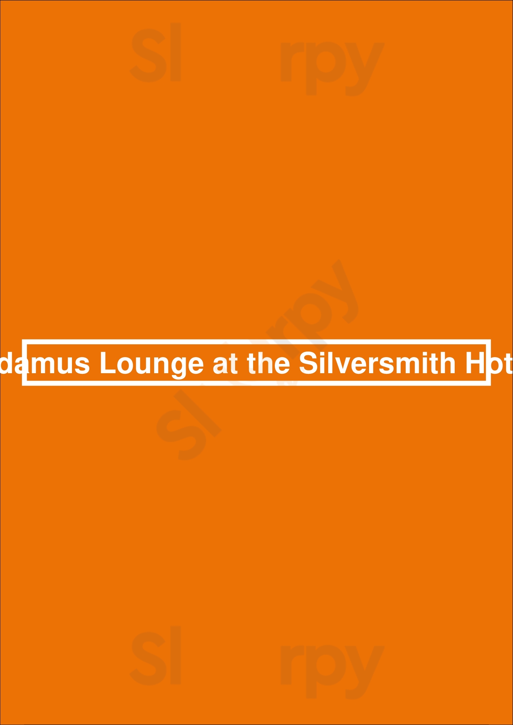 Adamus Lounge At The Silversmith Hotel Chicago Menu - 1