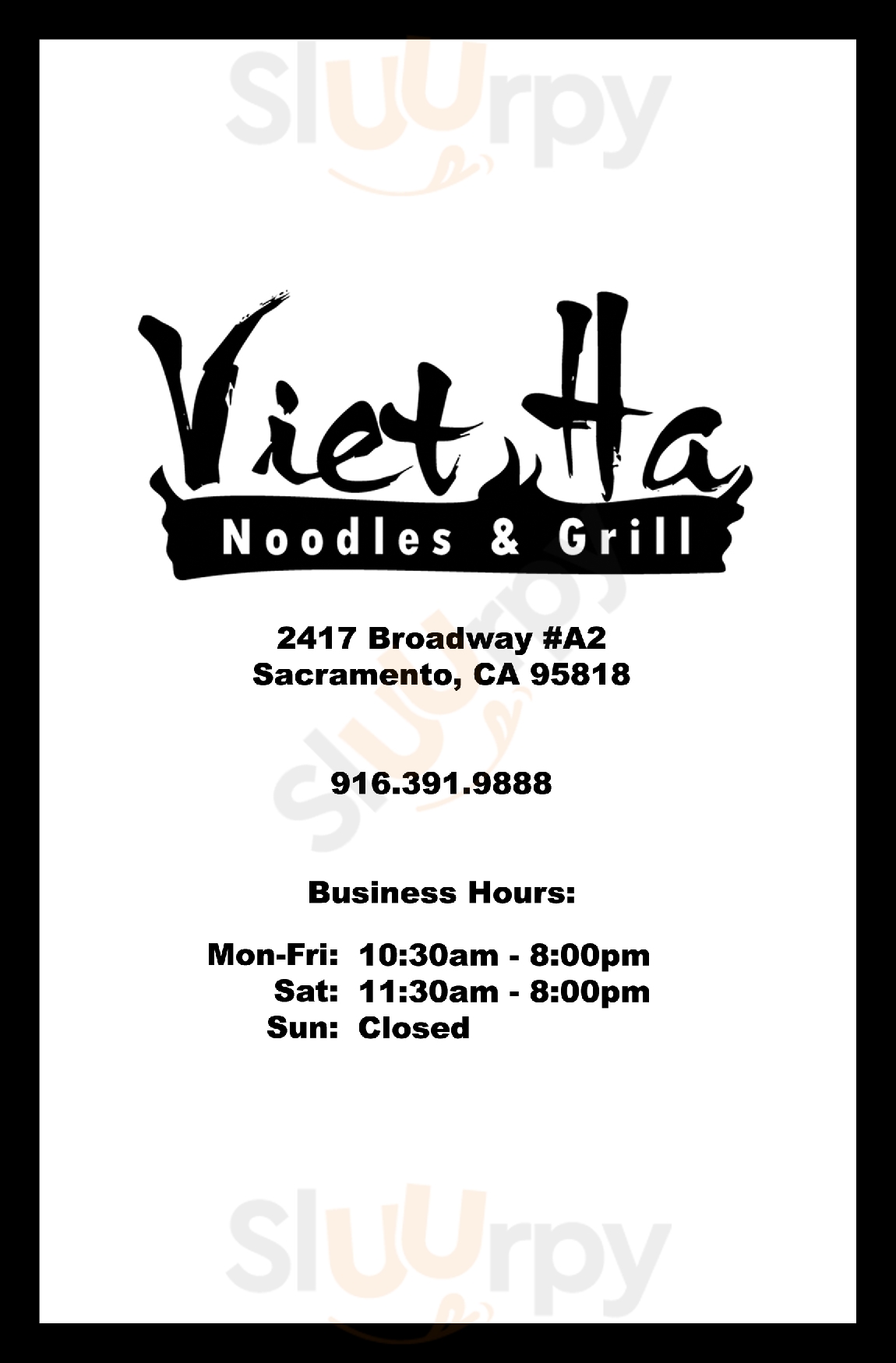 Viet Ha Noodles & Grill Sacramento Menu - 1