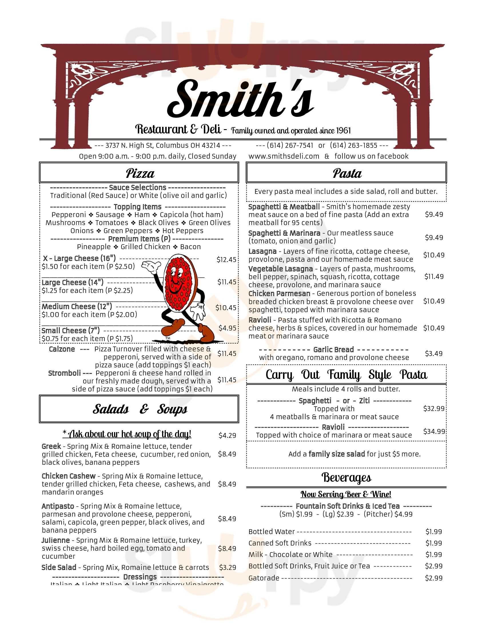 Main Menu - Smith's Restaurant And Deli