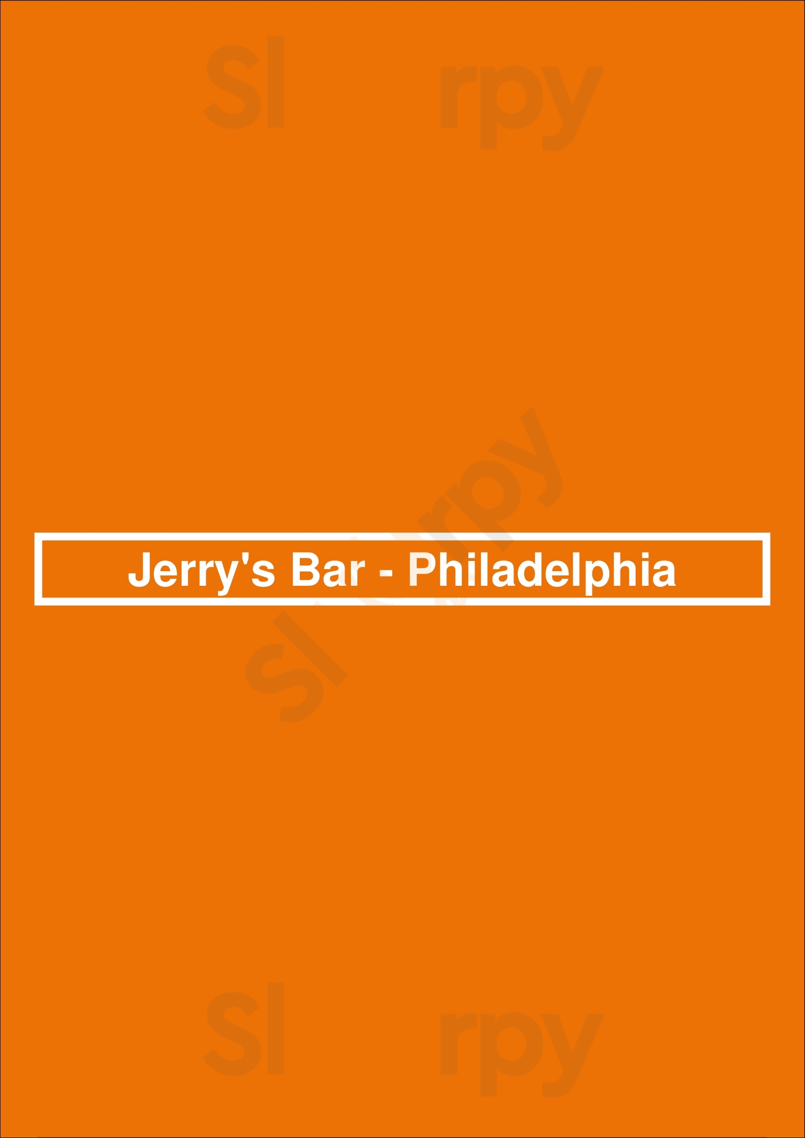 Jerry's Bar Philadelphia Menu - 1