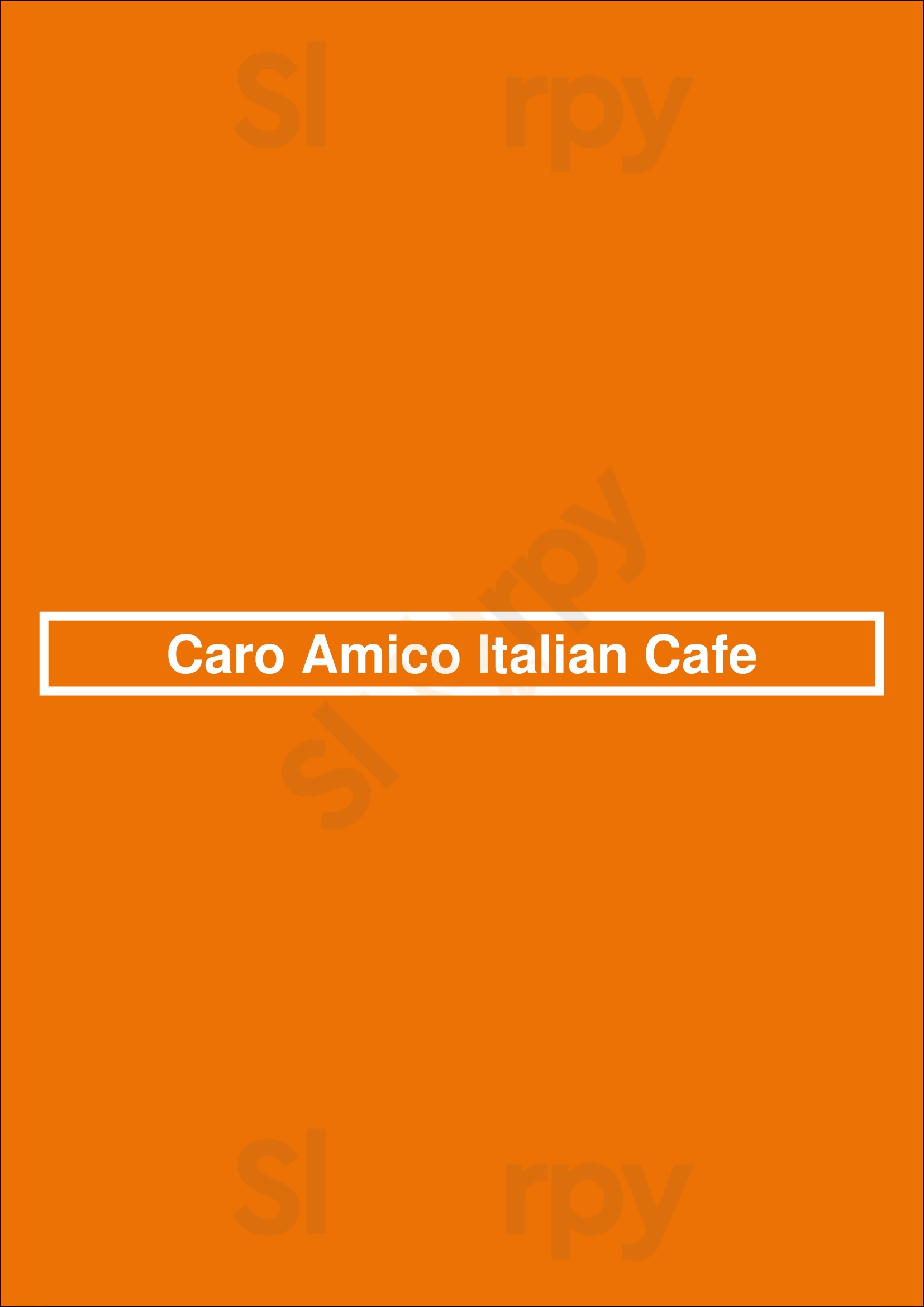 Caro Amico Italian Cafe Portland Menu - 1