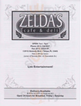 Zelda's Cafe menu