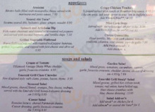 Emerald Grill menu