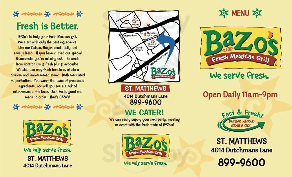 Bazo's Fresh Mexican Grill Louisville Menu - 1