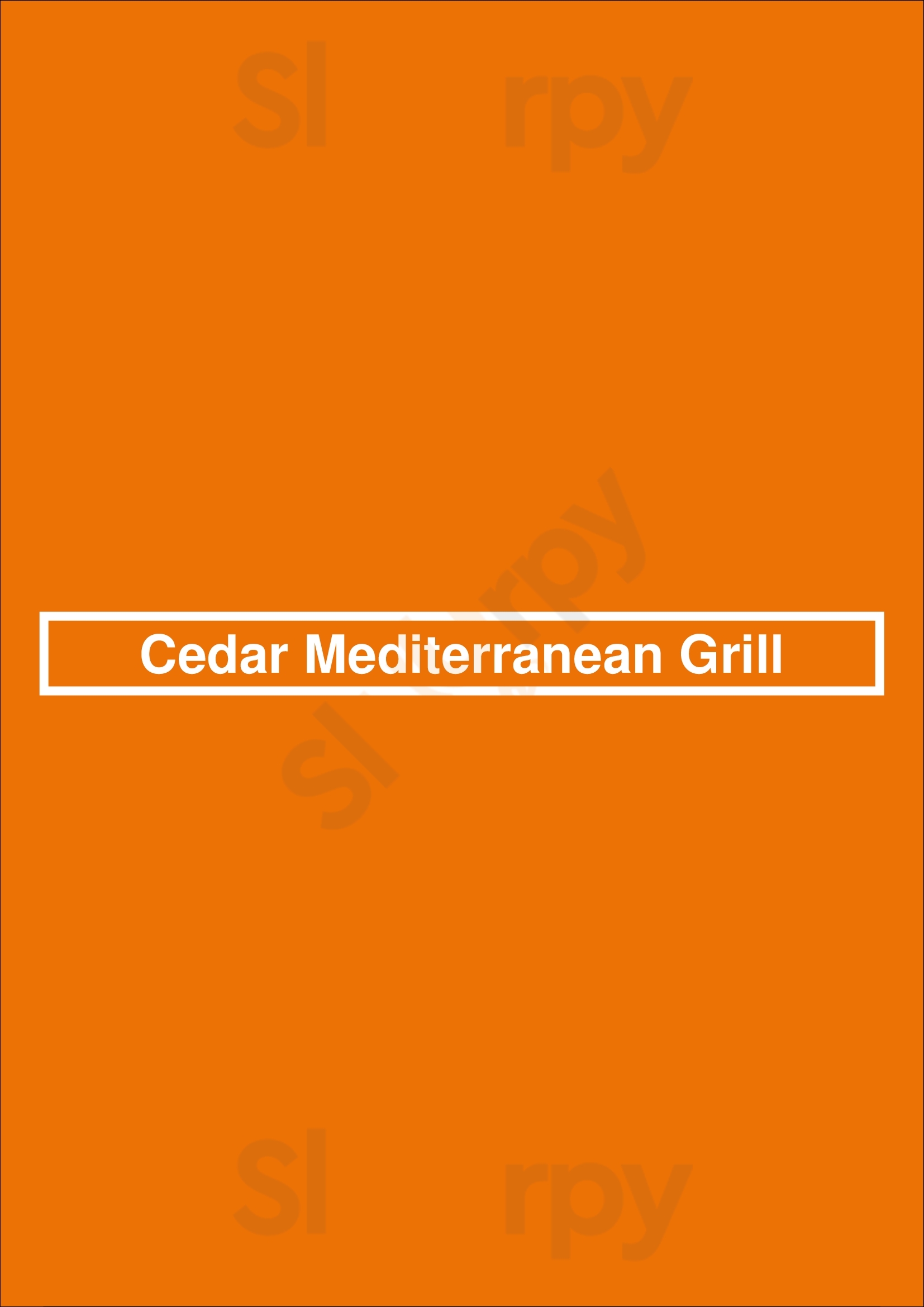Cedar Mediterranean Grill San Antonio Menu - 1
