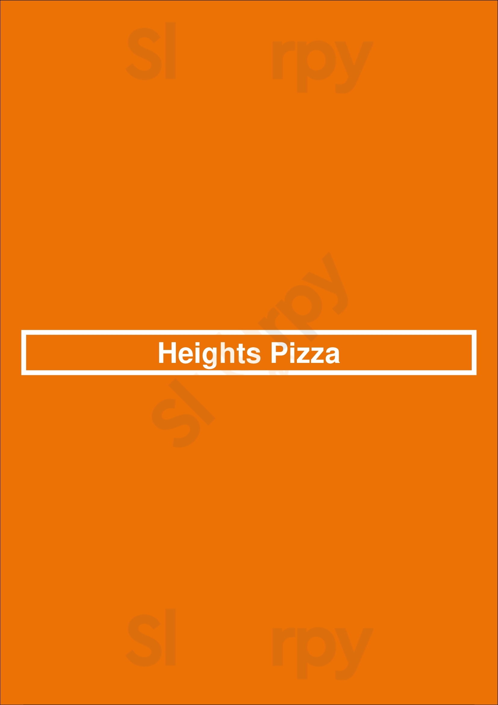 Heights Pizza Tampa Menu - 1