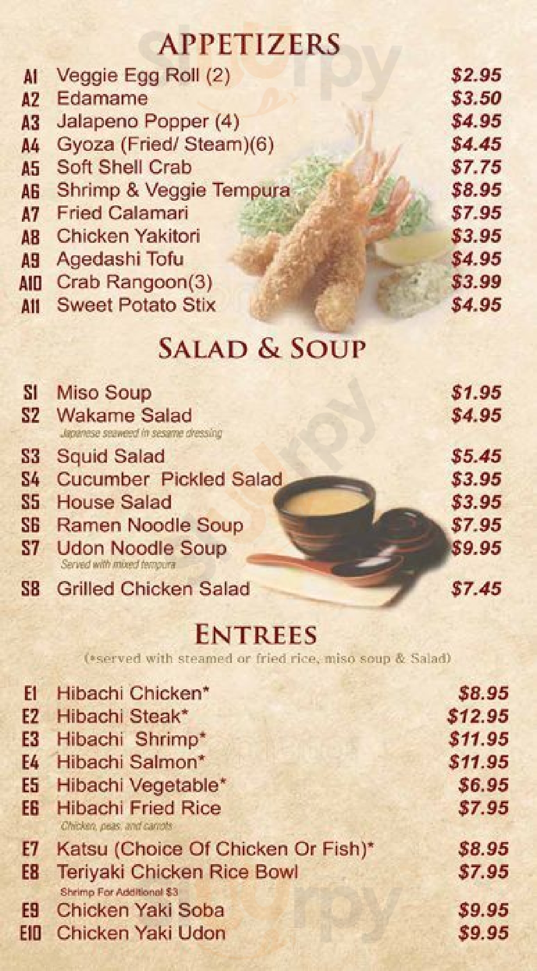 Main Menu - Ninja Sushi And Grill