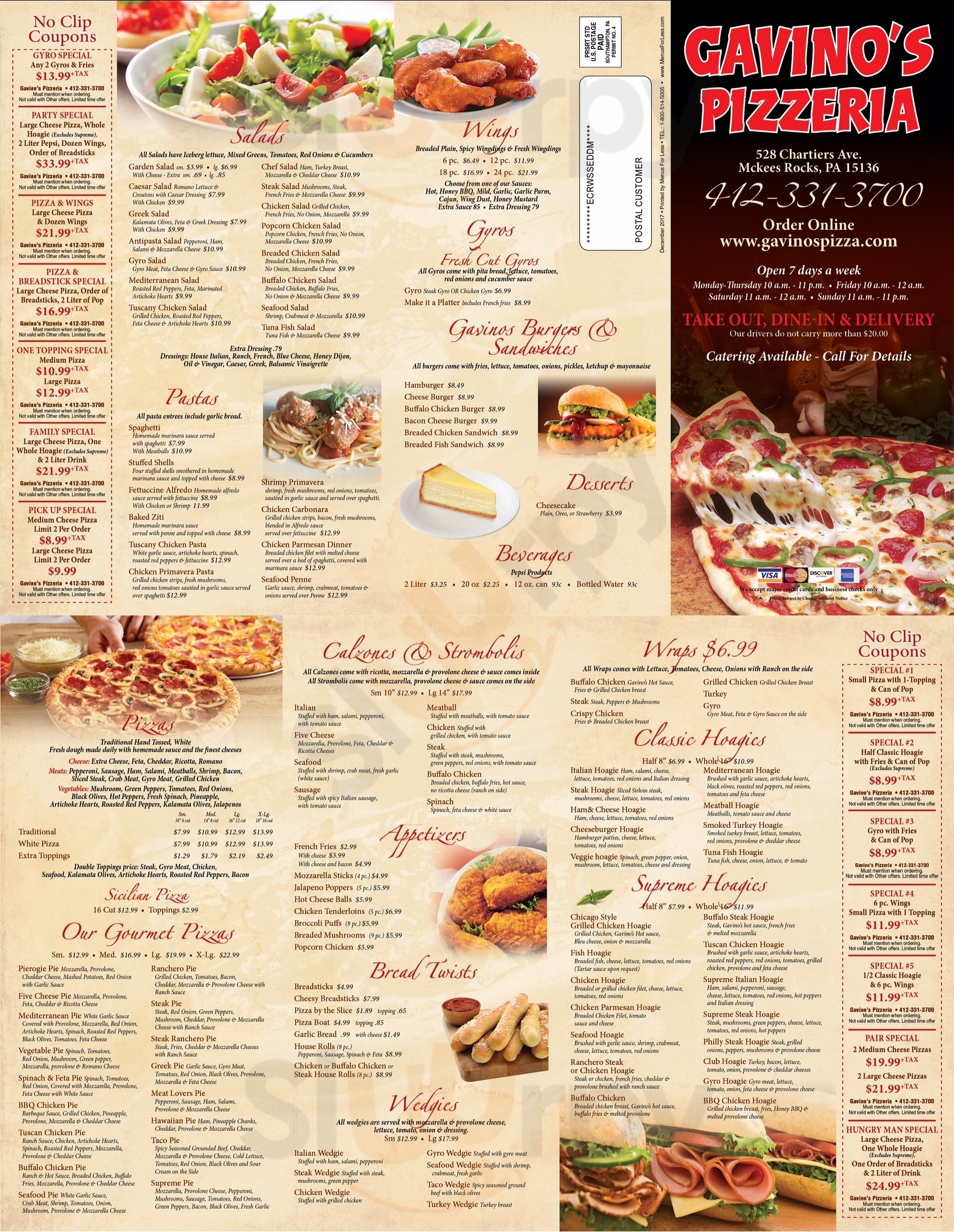 Main Menu - Pasquarelli's Pizza House