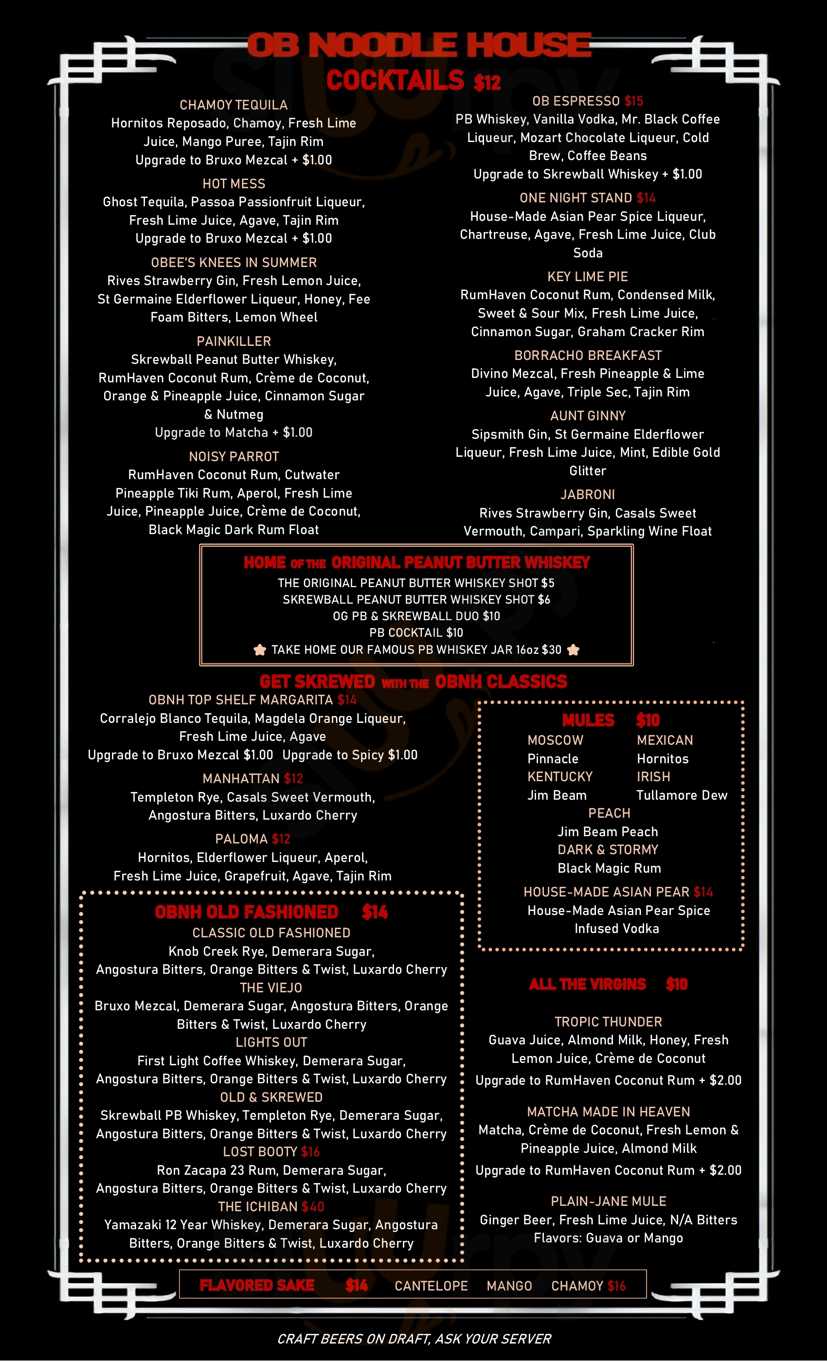 Main Menu - Ob Noodle House Bar 1502