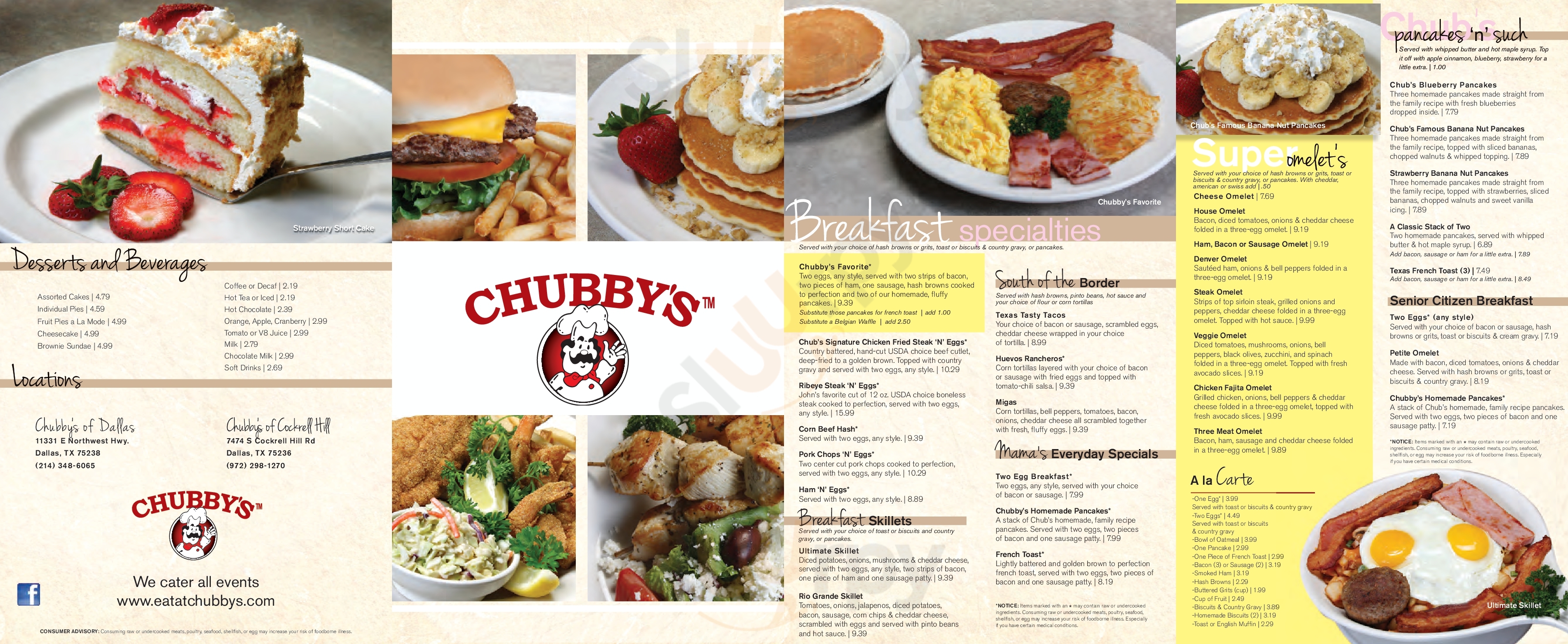 Chubby's Restaurant Dallas Menu - 1