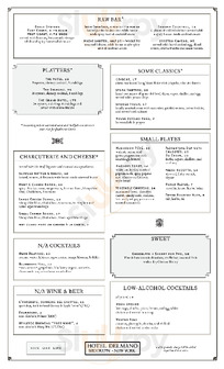 Hotel Delmano menu