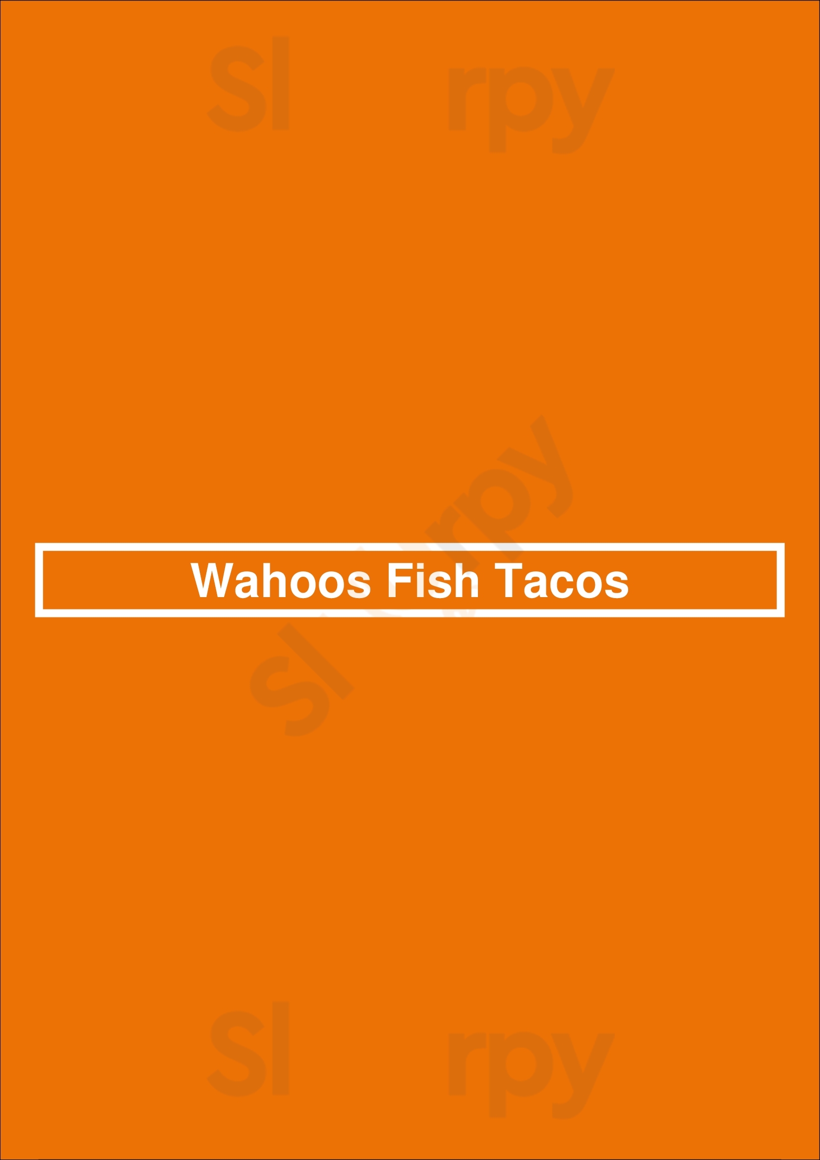Wahoos Fish Tacos Denver Menu - 1