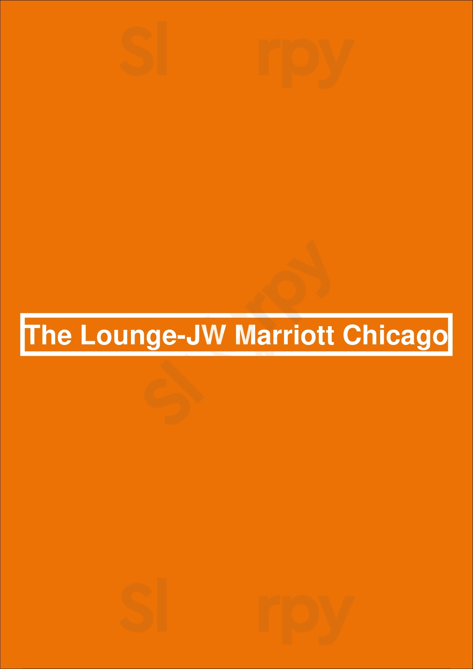 The Lounge-jw Marriott Chicago Chicago Menu - 1