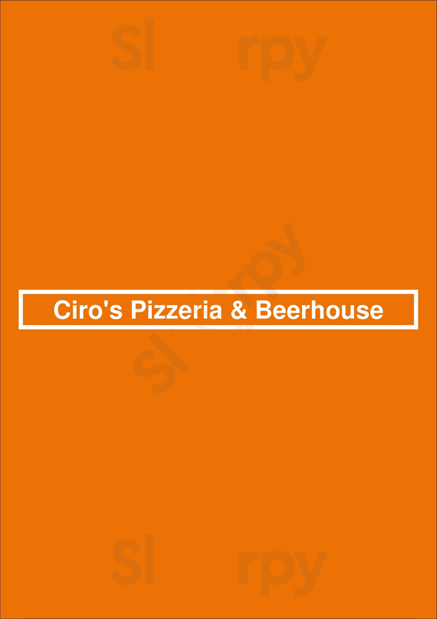 Main Menu - Ciro's Pizzeria & Beerhouse