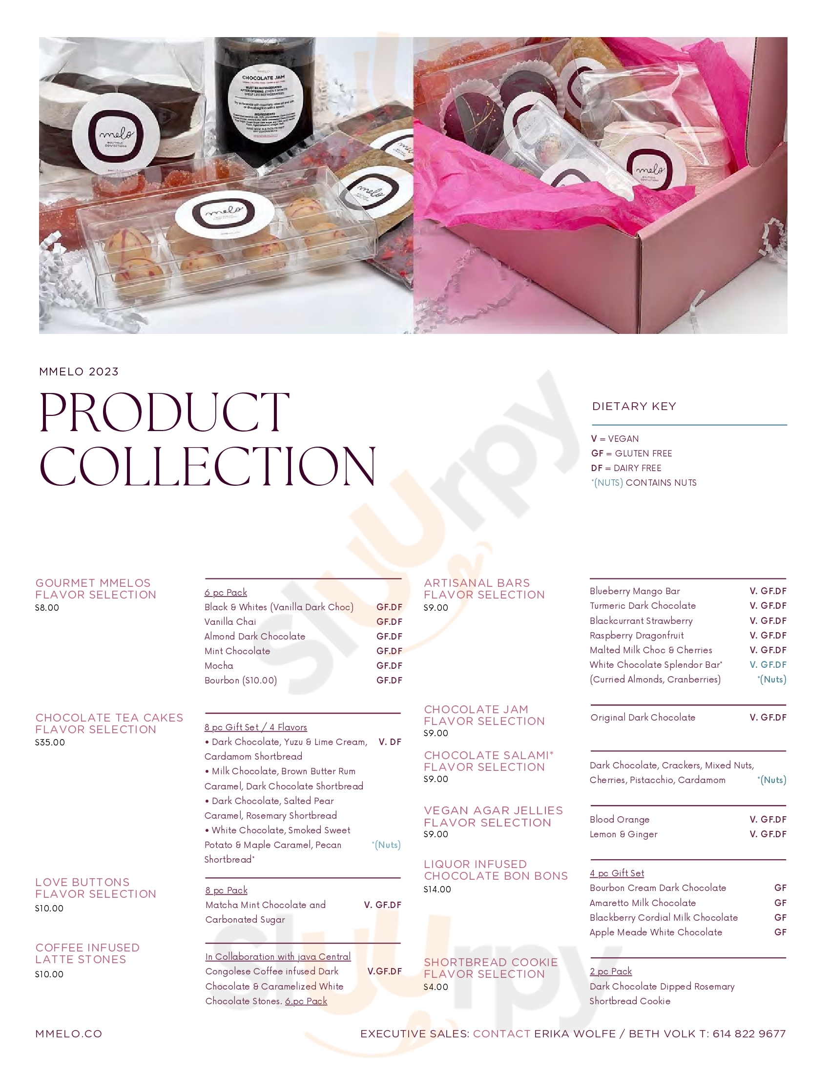 Main Menu - Mmelo Boutique Confections