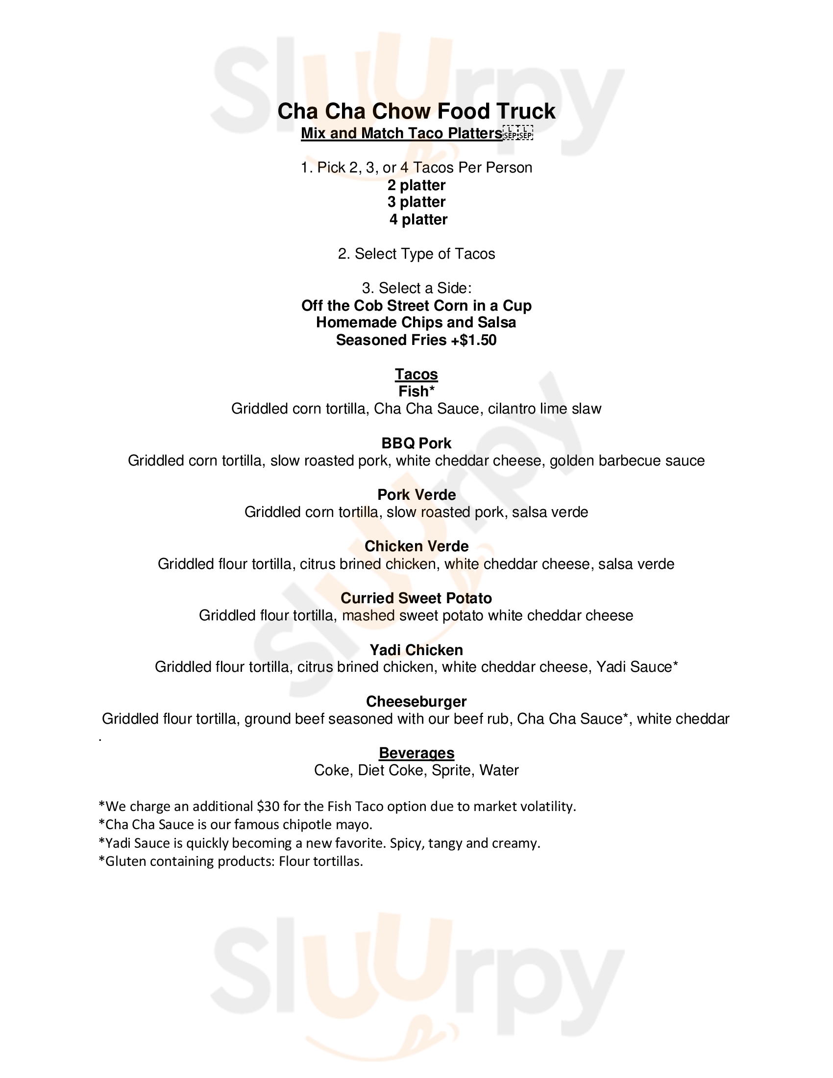 Main Menu - Cha Cha Chow