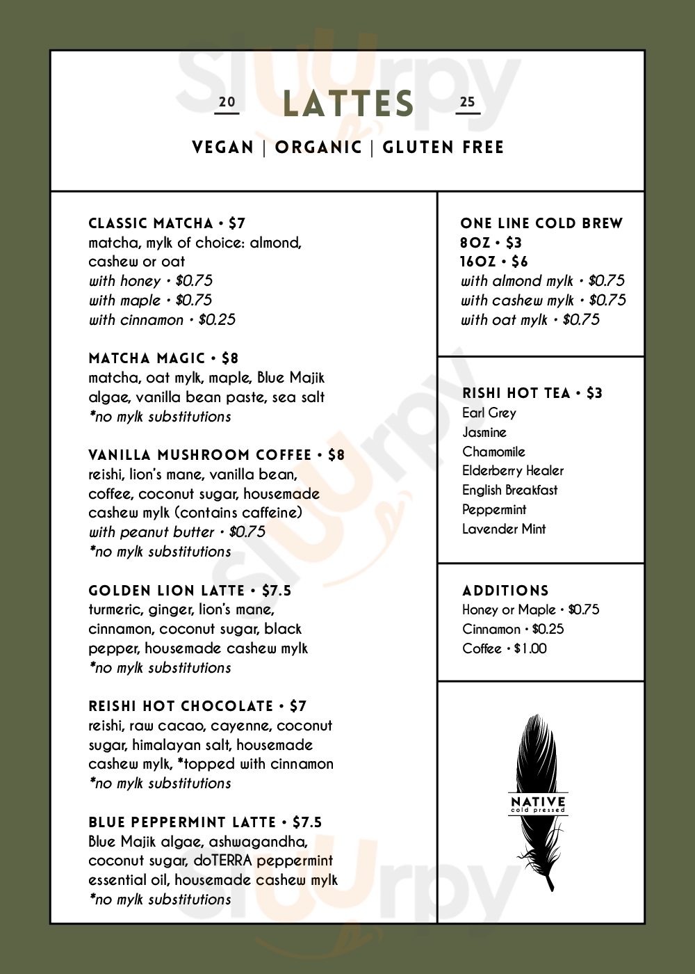 Main Menu - Native Cold Pressed