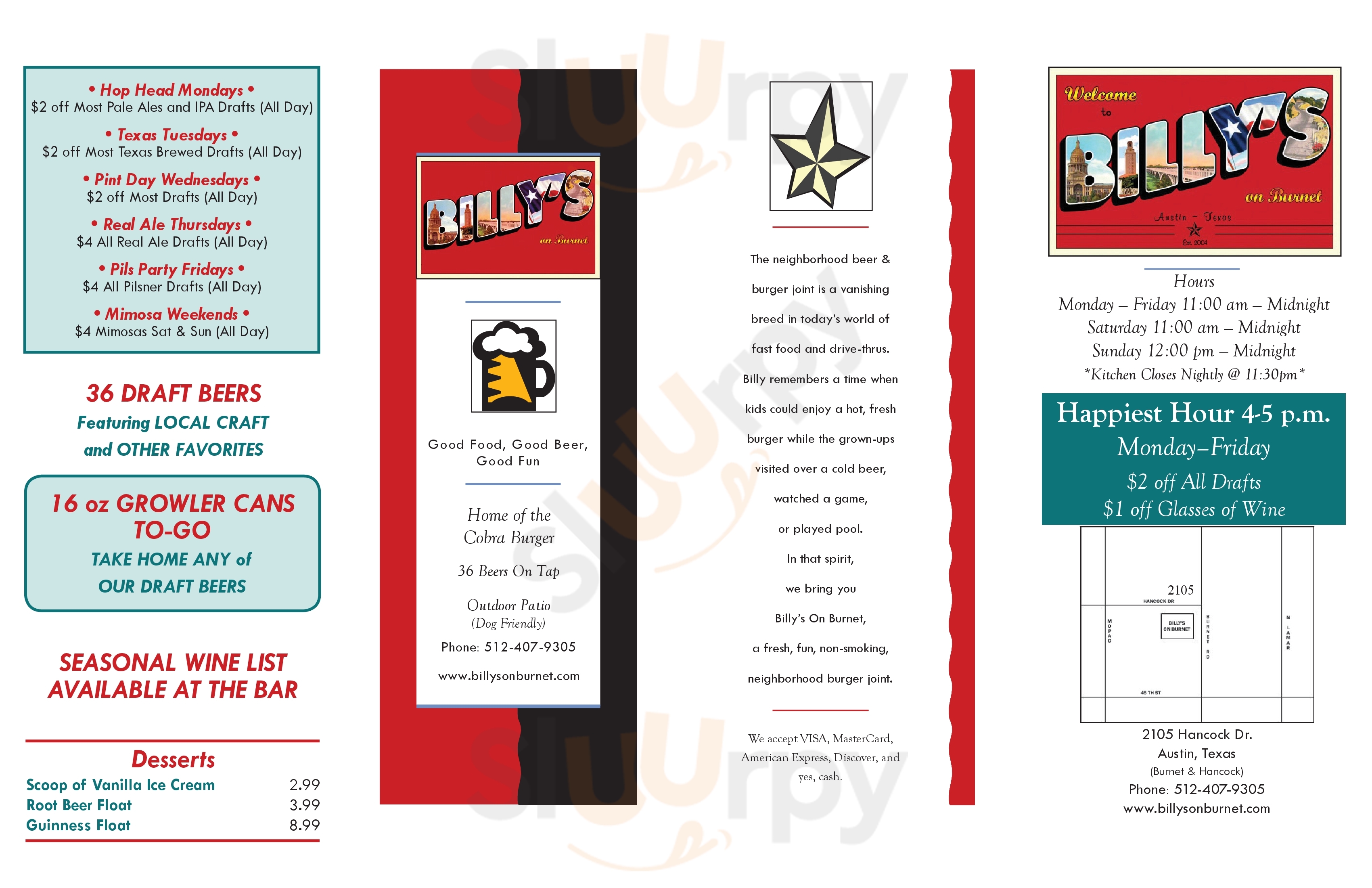 Billy's On Burnet Austin Menu - 1