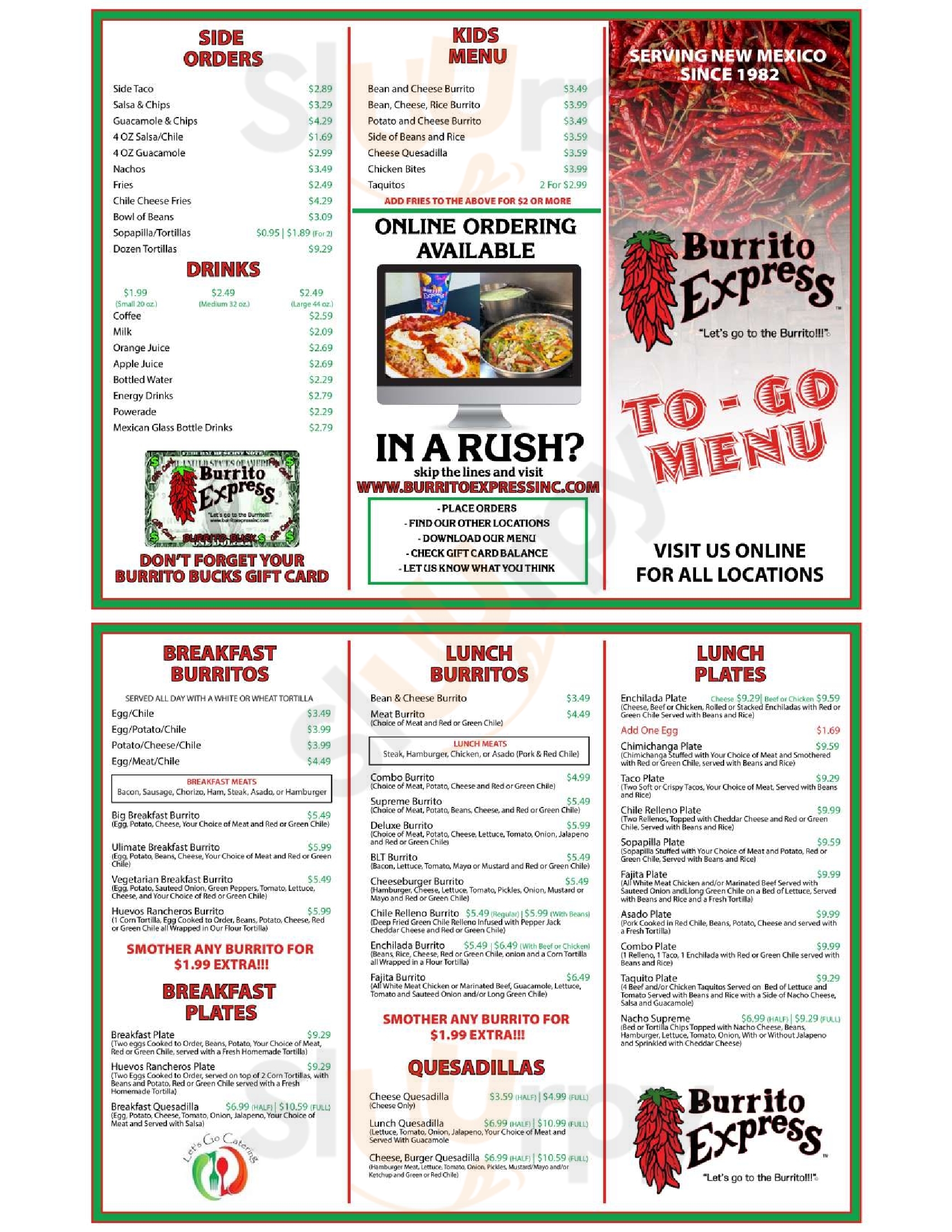 Burrito Express Albuquerque Menu - 1