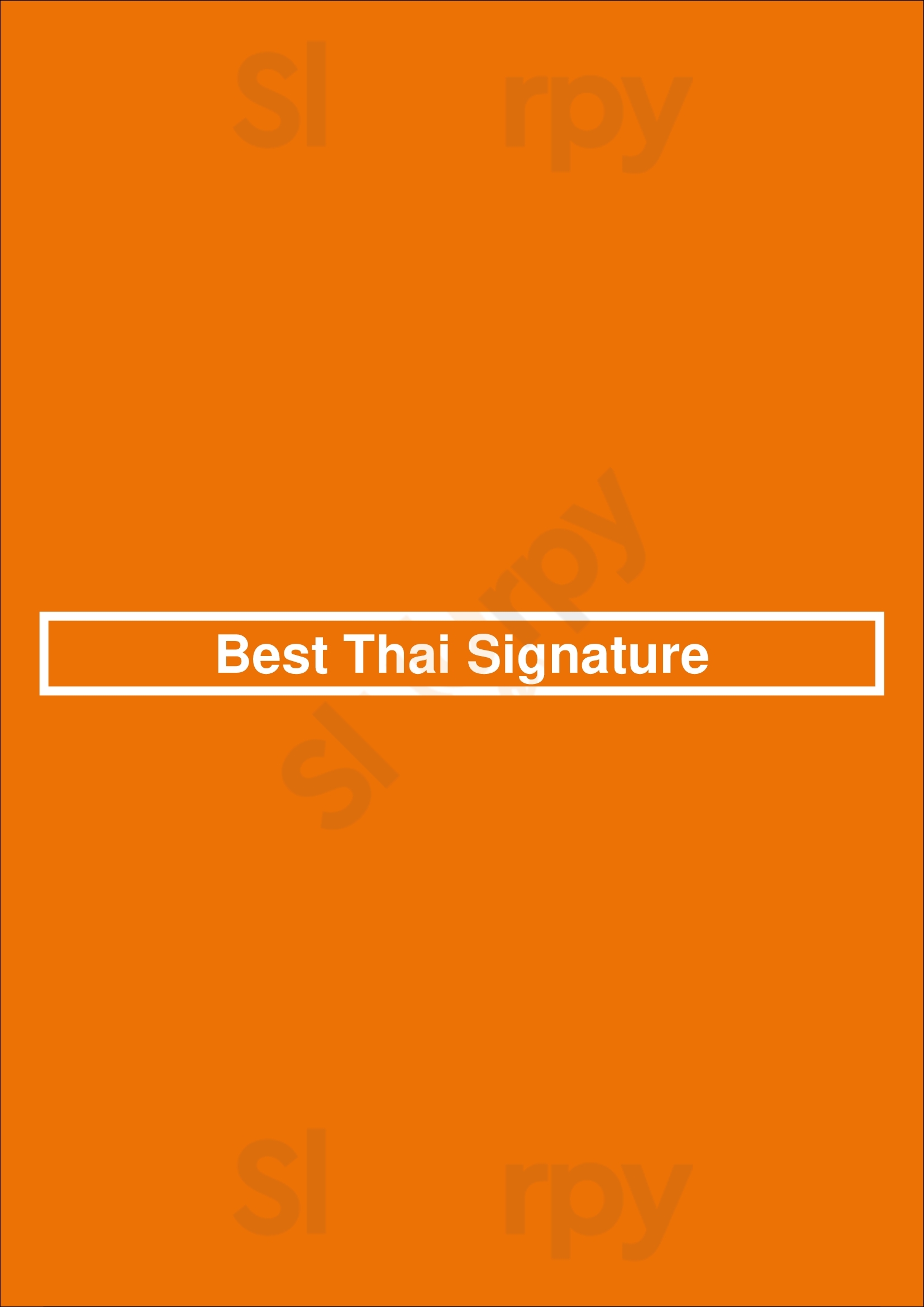 Best Thai Signature - Dallas (frankford Rd) Dallas Menu - 1