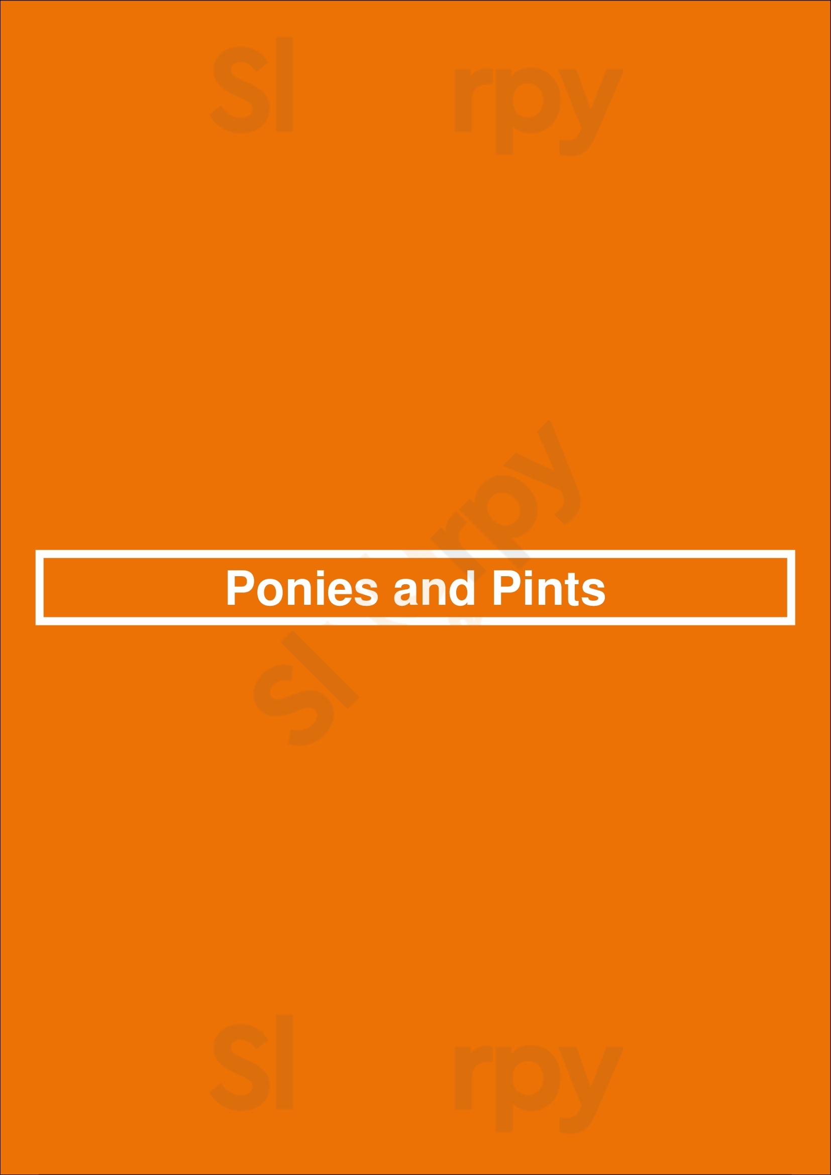 Ponies And Pints Richmond Menu - 1