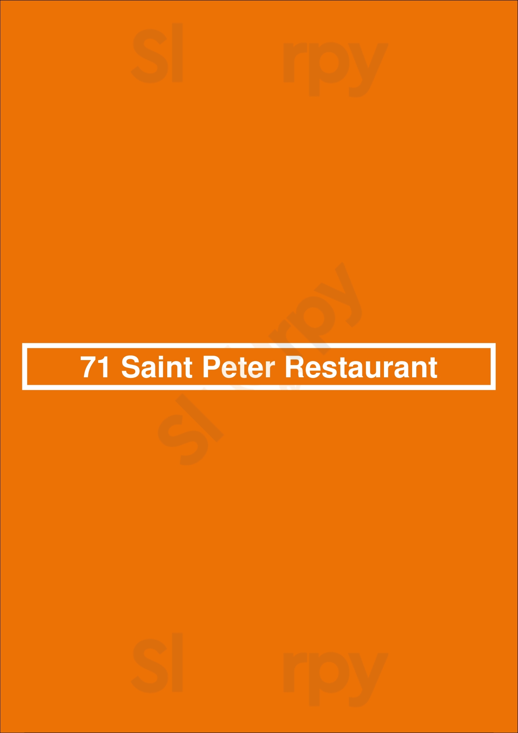 71 Saint Peter Restaurant San Jose Menu - 1