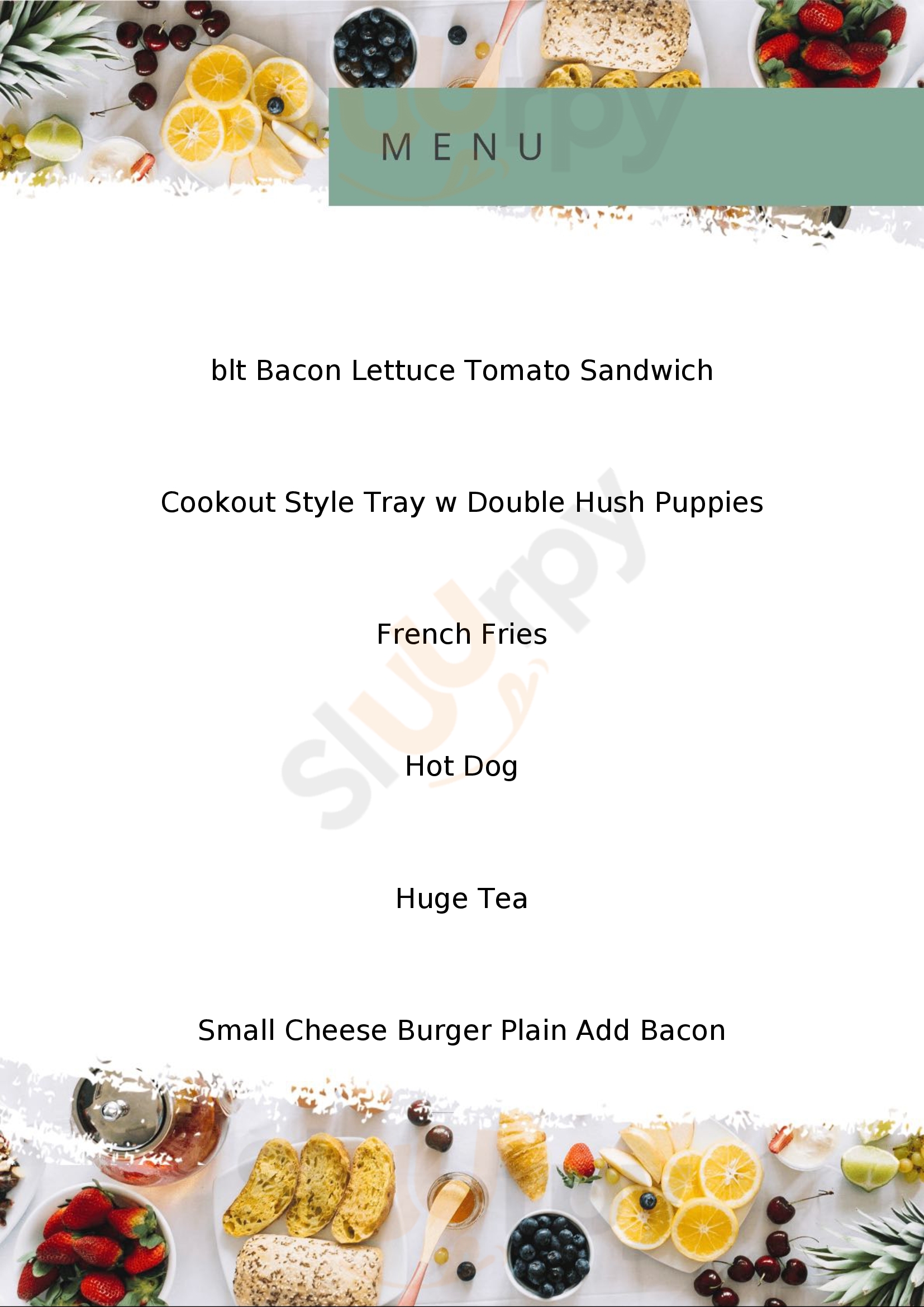 Menu Fuudies - Cook Out