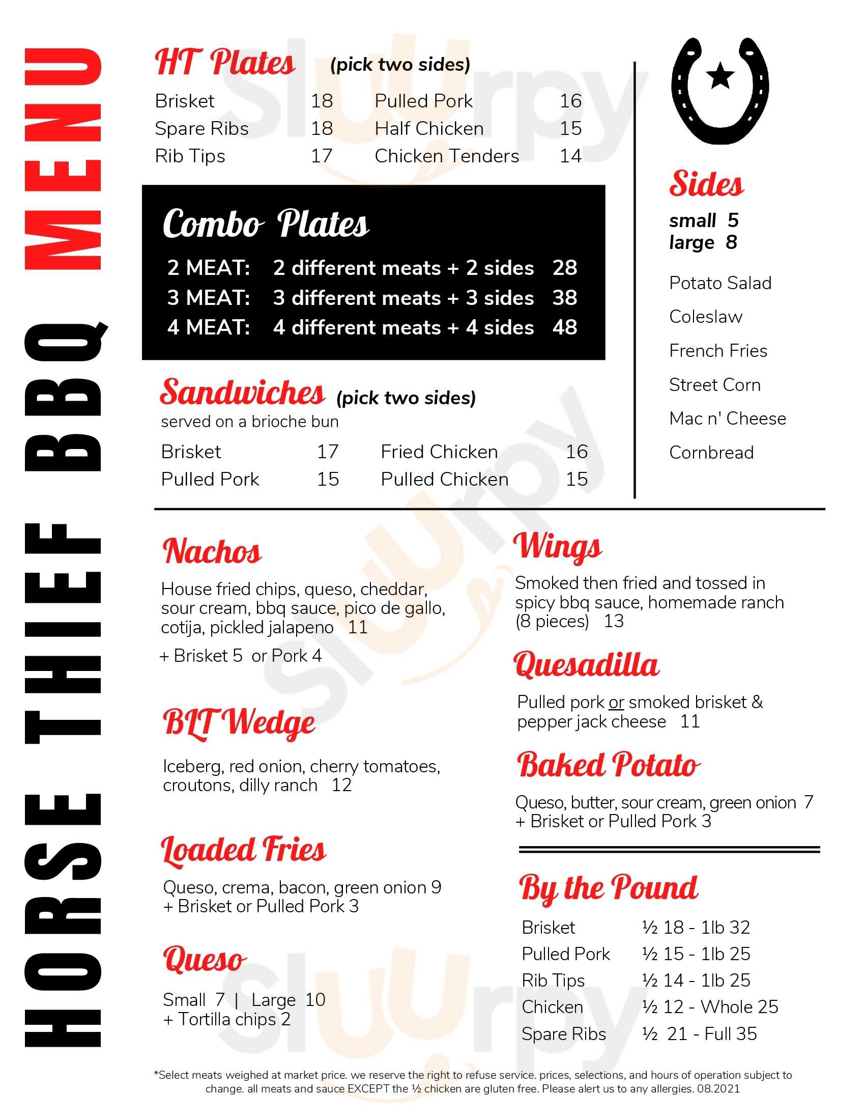 Horse Thief Bbq Restaurant Los Angeles Menu - 1