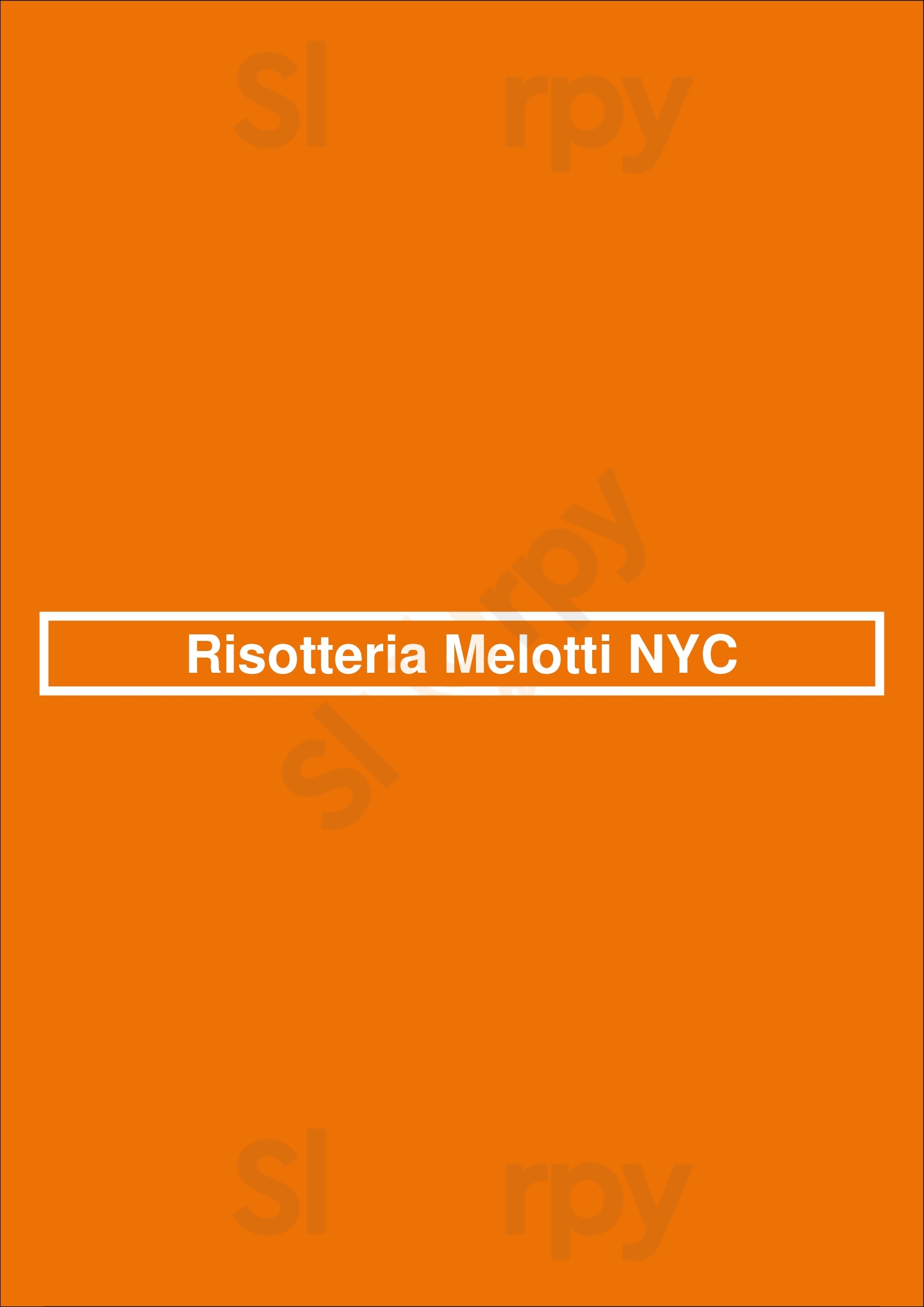 Risotteria Melotti Nyc New York City Menu - 1