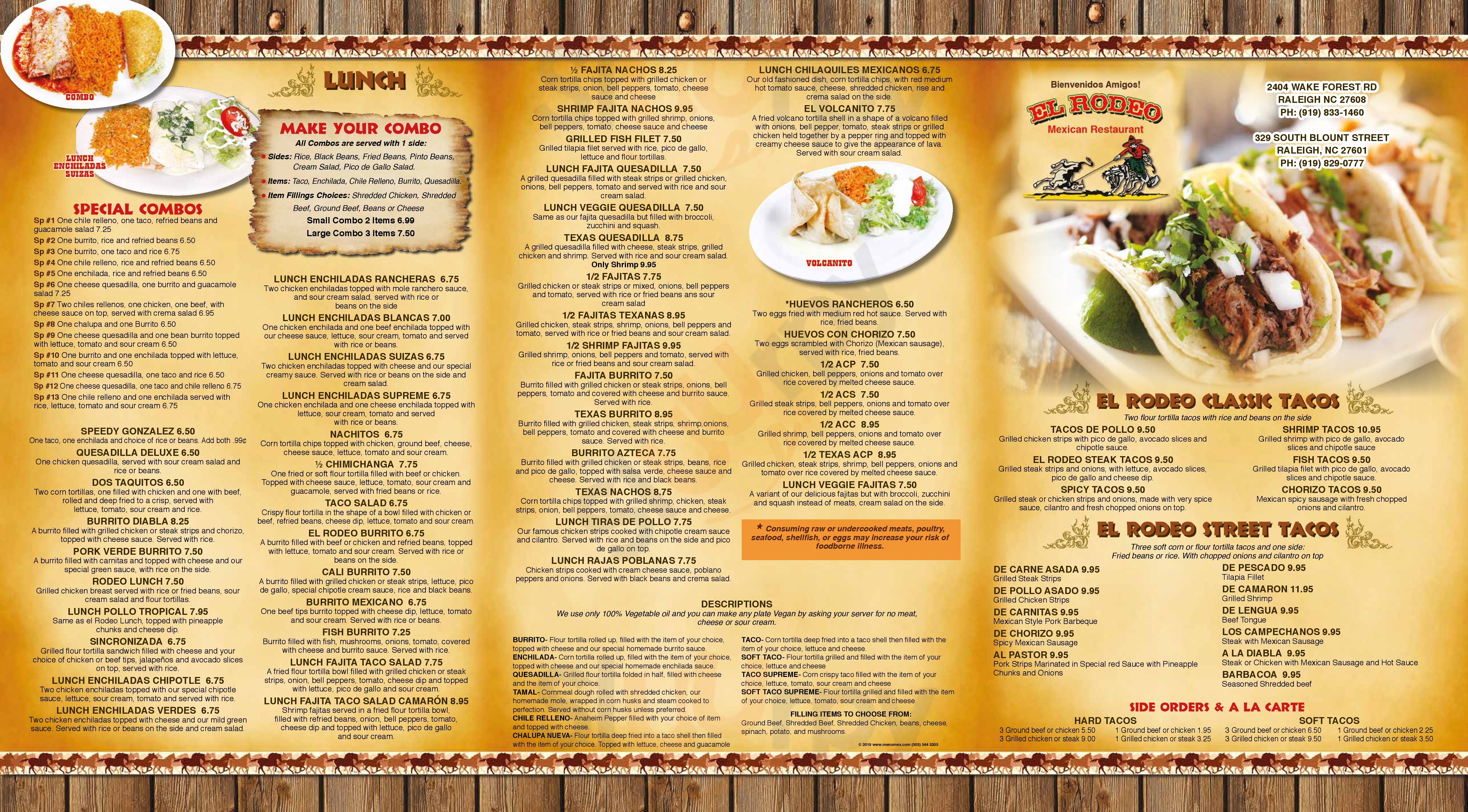 El Rodeo Mexican Restaurant Raleigh Menu - 1