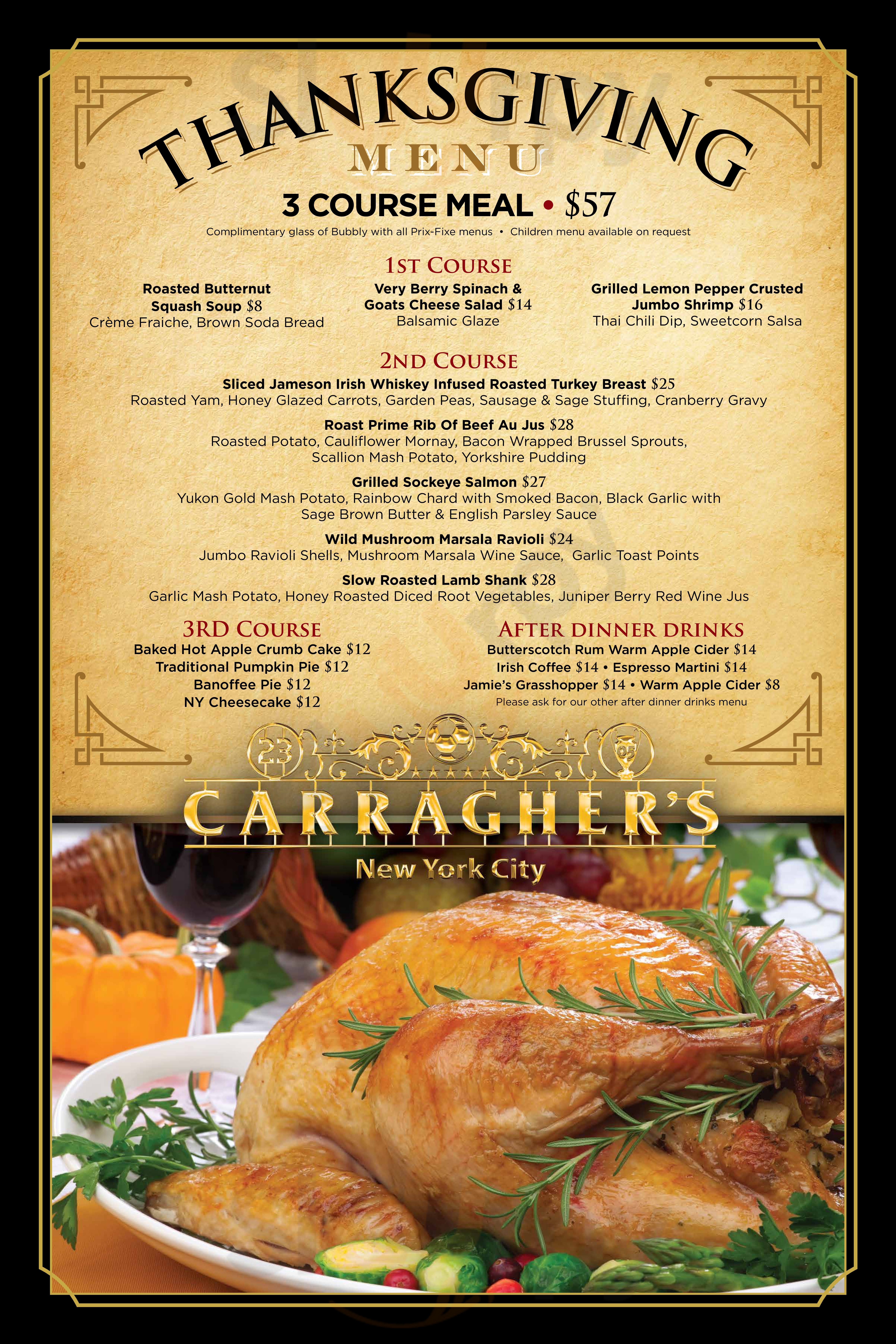 Carragher's Pub & Restaurant New York City Menu - 1