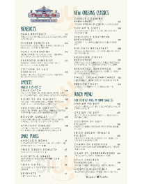Cafe Au Lait menu