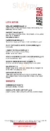 Art Bar menu