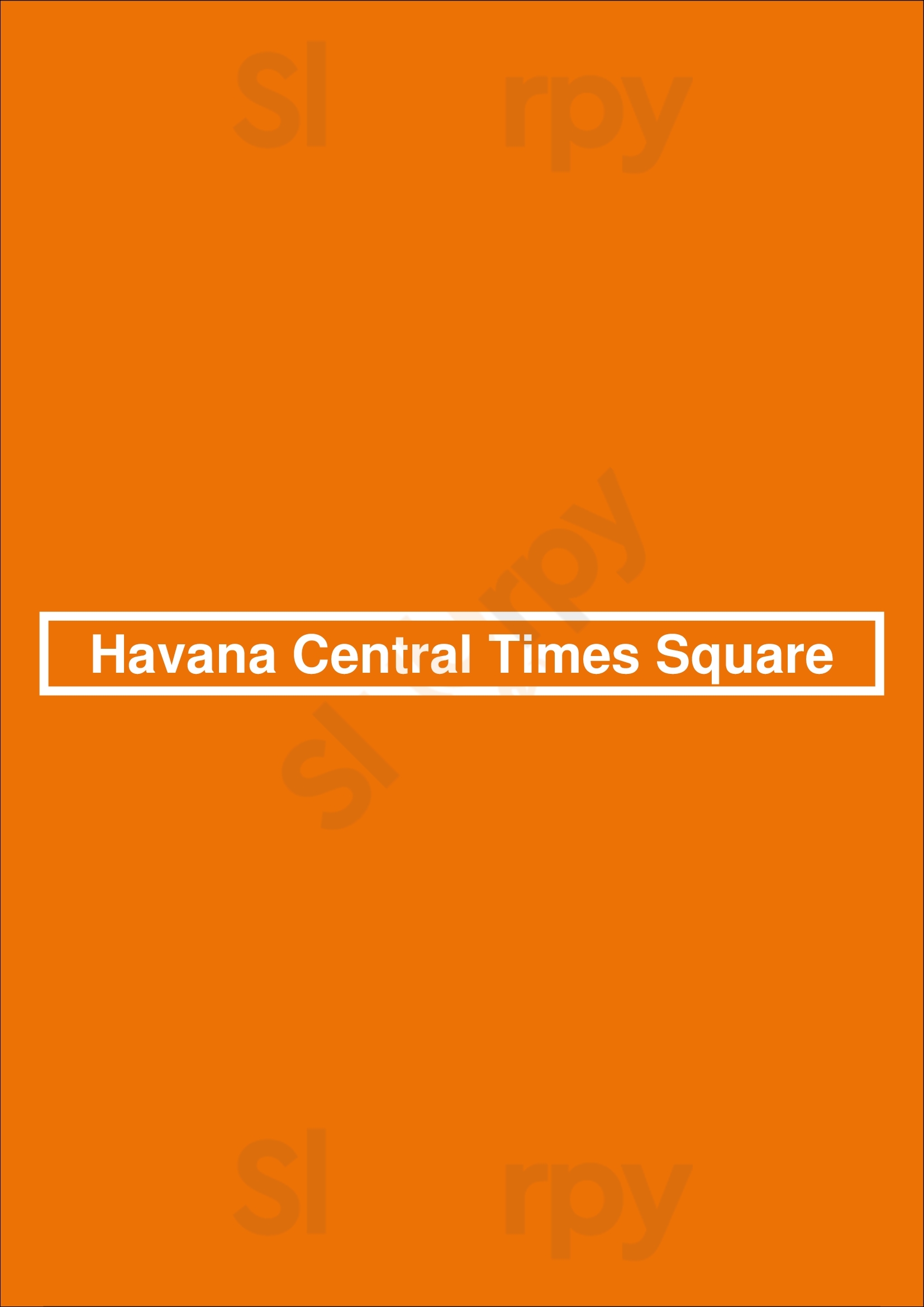 Havana Central Times Square New York City Menu - 1