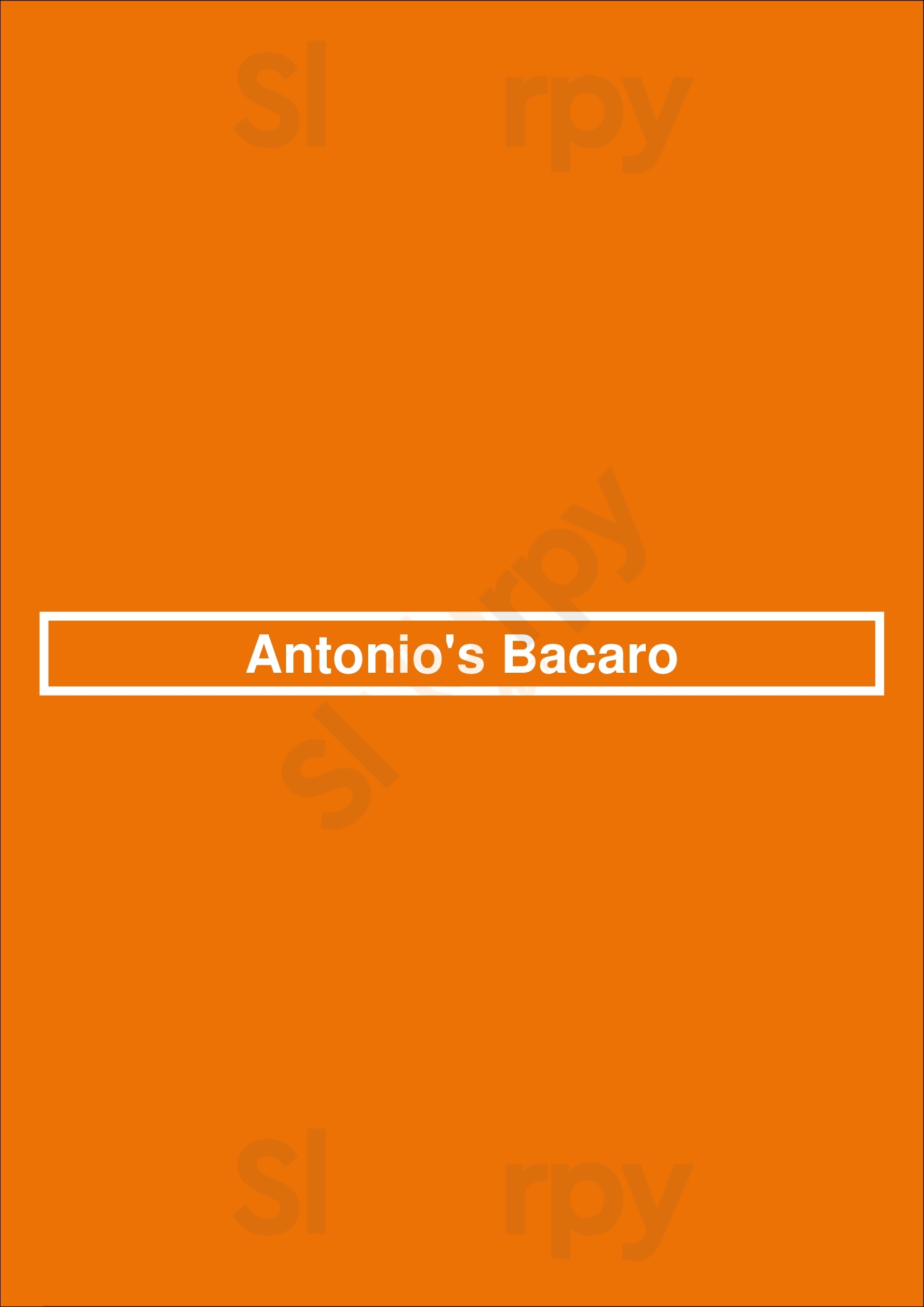 Antonio's Bacaro Boston Menu - 1