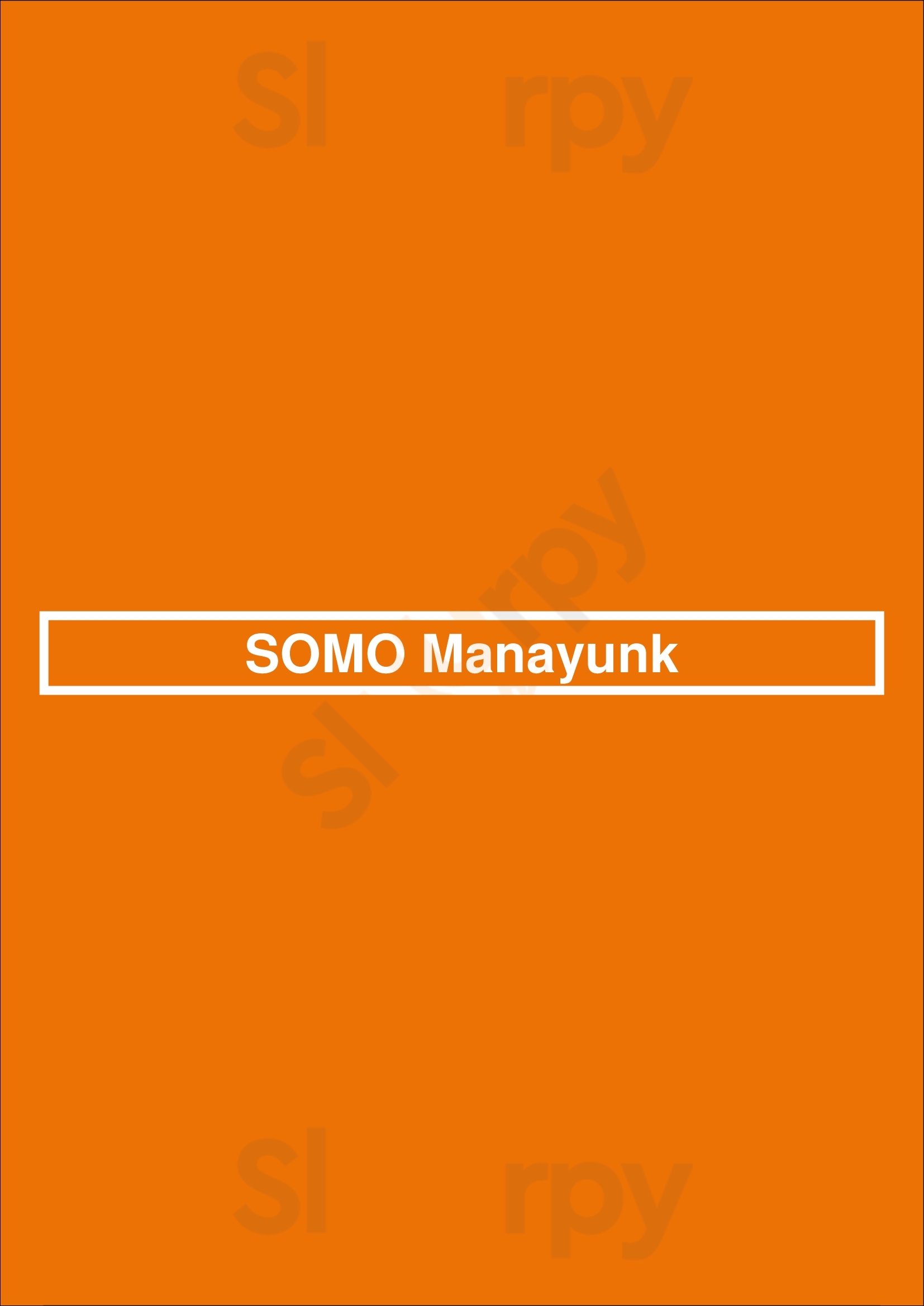 Somo Manayunk Philadelphia Menu - 1