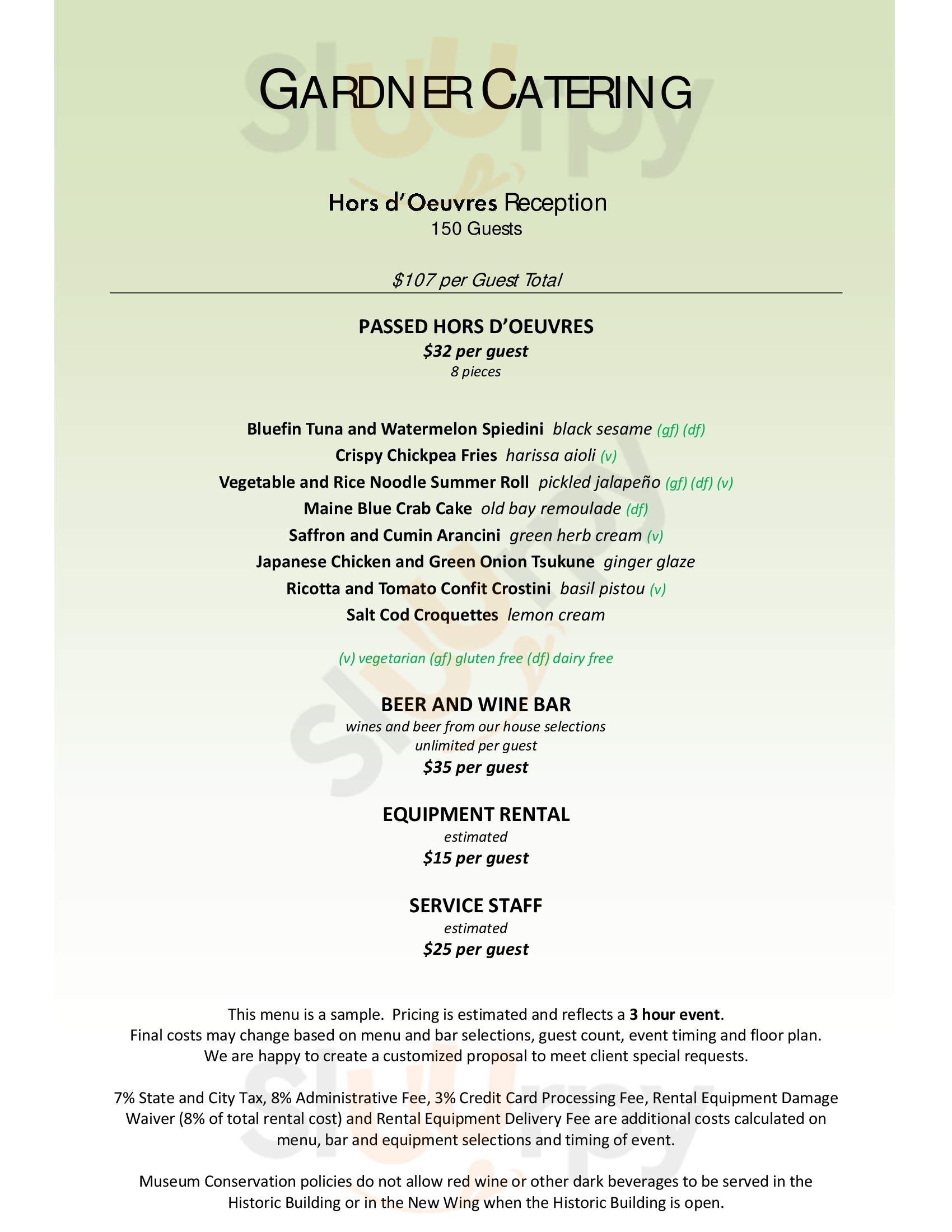 Main Menu - Cafe G